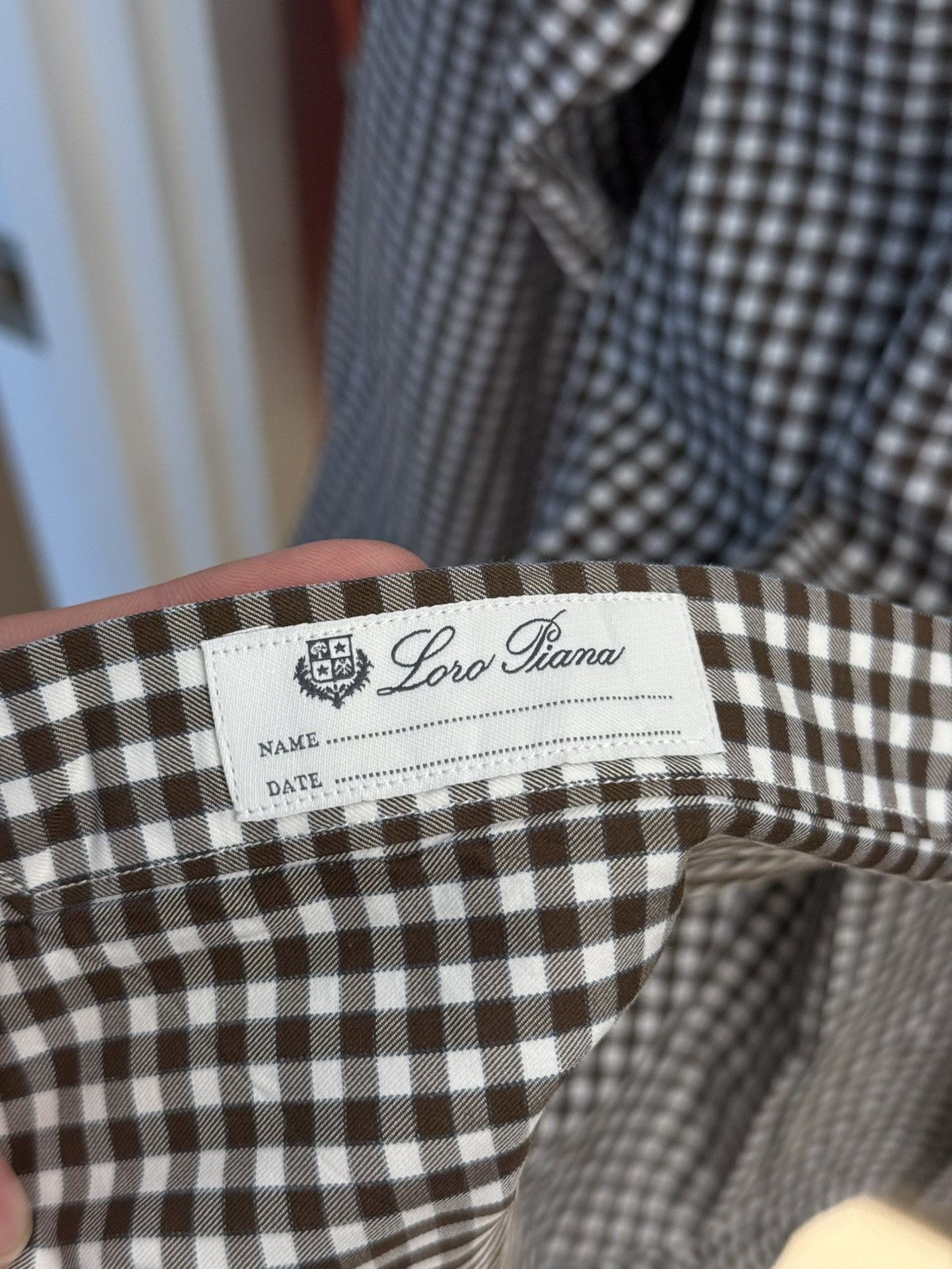Loro Piana Loro Piana Brown Gingham Button Down Size US XL / EU 56 / 4 - 6 Thumbnail