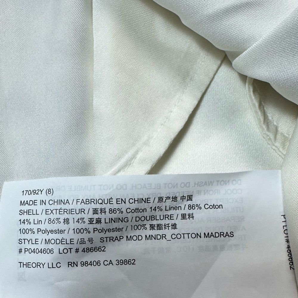 Theory NWT New $325 Theory Muted Plaid Cotton Linen Mini Dress In Size M / US 6-8 / IT 42-44 - 5 Thumbnail
