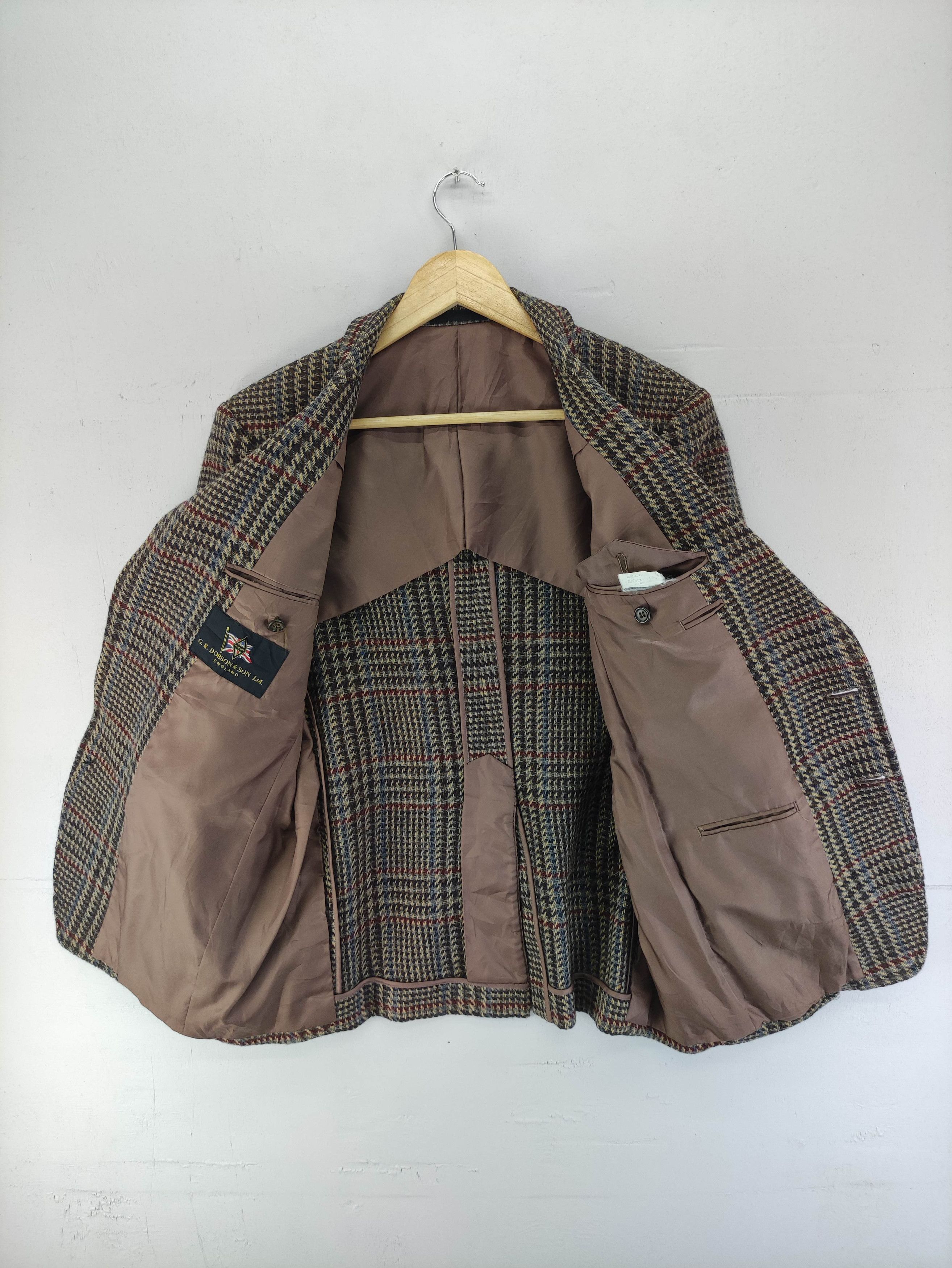 Japanese Brand Vintage G.R.Dobson Houndstooth Wool Blazer Coat Jacket Size US M / EU 48-50 / 2 - 5 Thumbnail