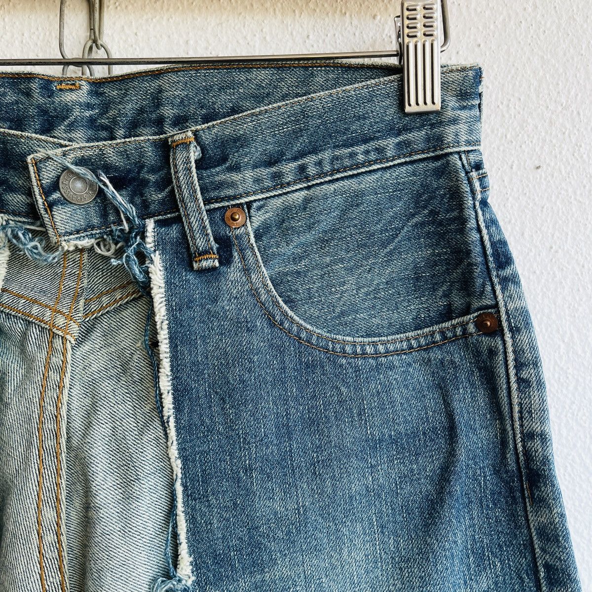Levi's Vintage Levi's 502XX Big E Distressed Cut Selvedge Jeans J22 Size US 30 / EU 46 - 7 Thumbnail