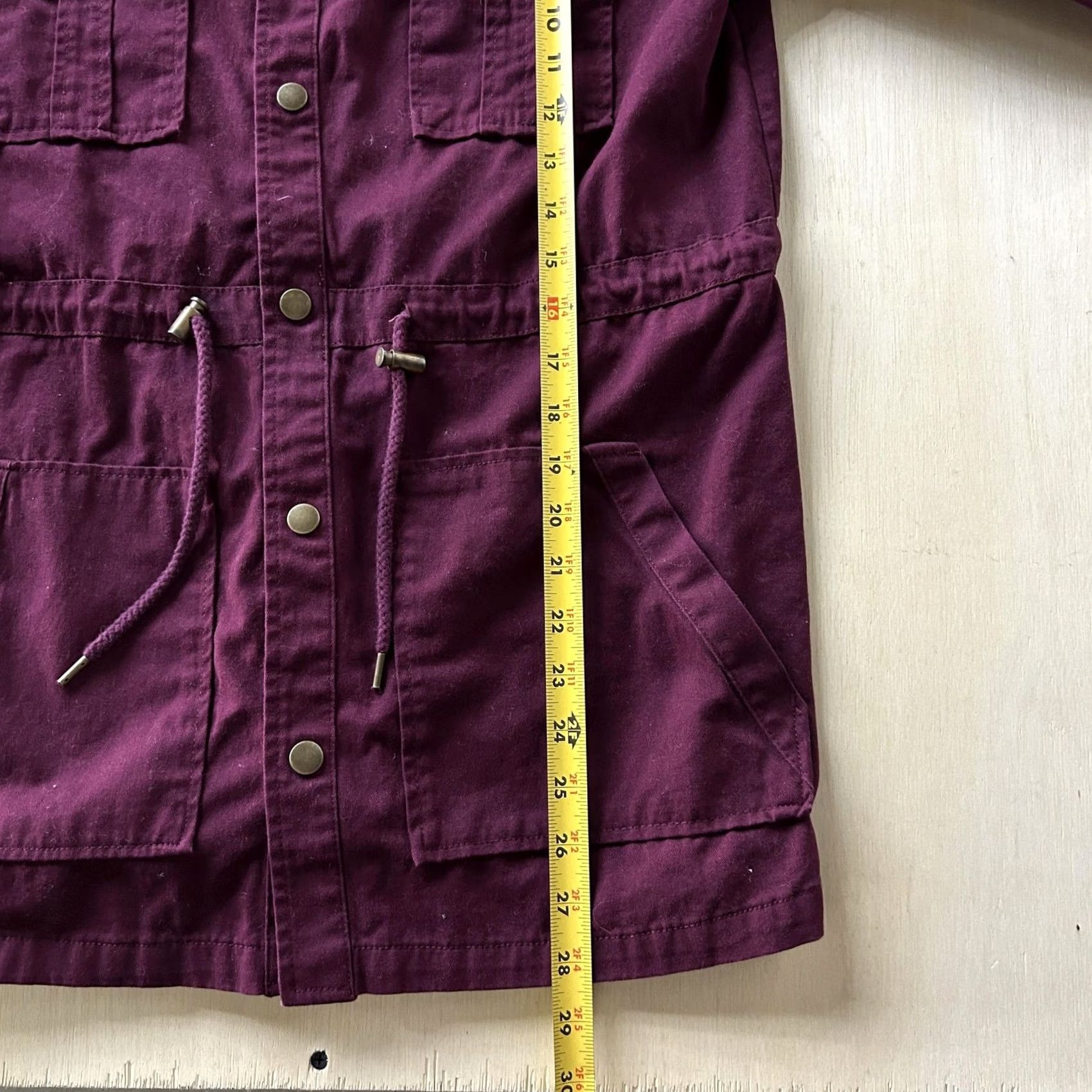 Vintage Arizona Jean Co Jacket Womens Medium Purple Twill Anorak Snap Front Pockets Size 32" / US 10 / IT 46 - 6 Thumbnail