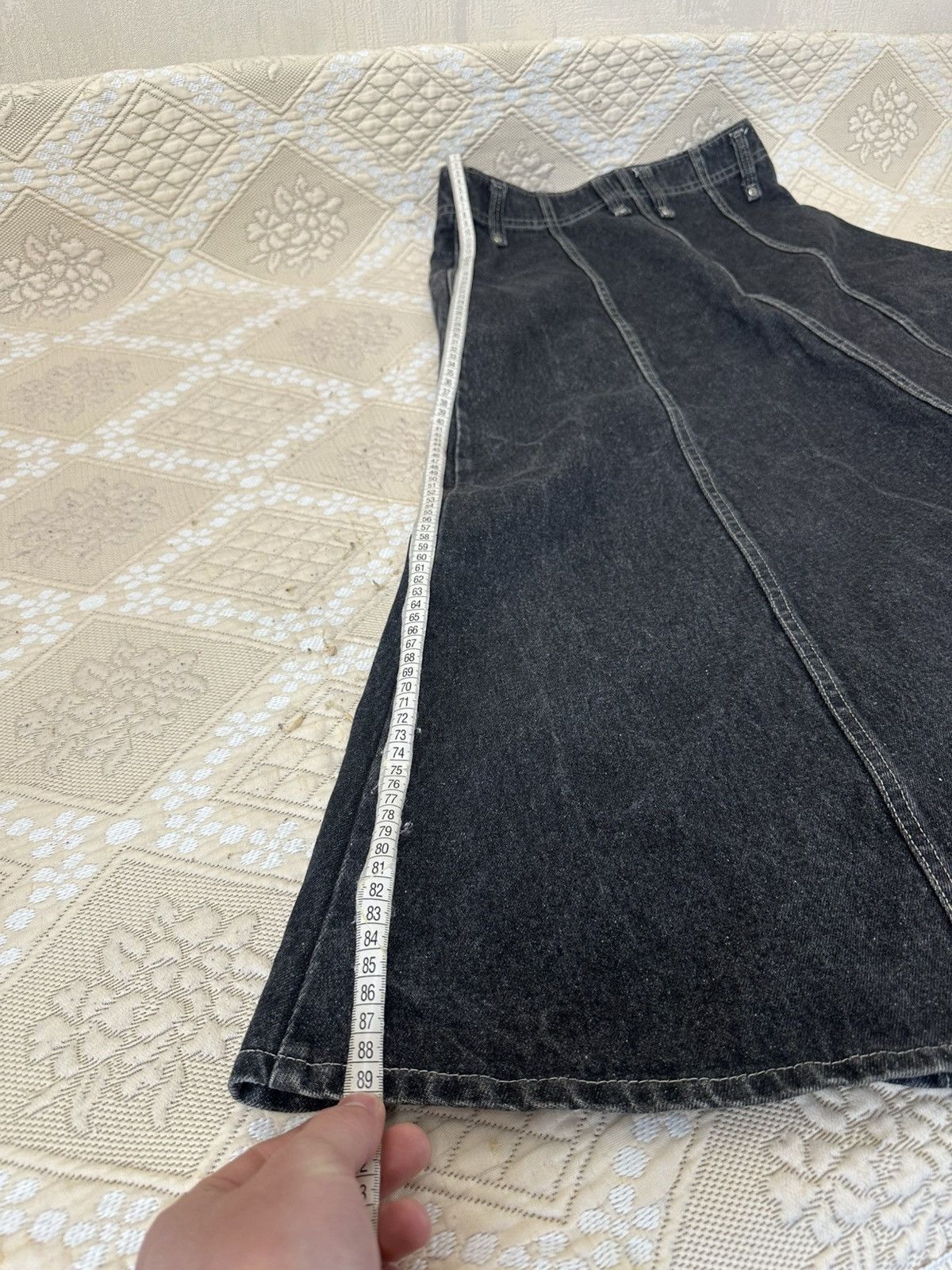Versace Jeans Couture 🔥 Versace Jeans Couture RARE Maxi Denim Skirt Heavy Cotton Size 33" - 9 Thumbnail