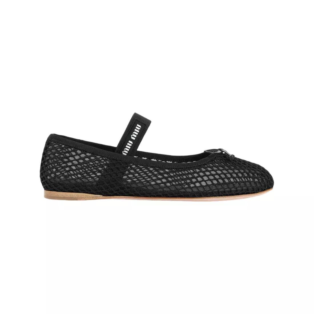 MIU MIU $1020 Black Mesh Ballerinas New And Authentic
