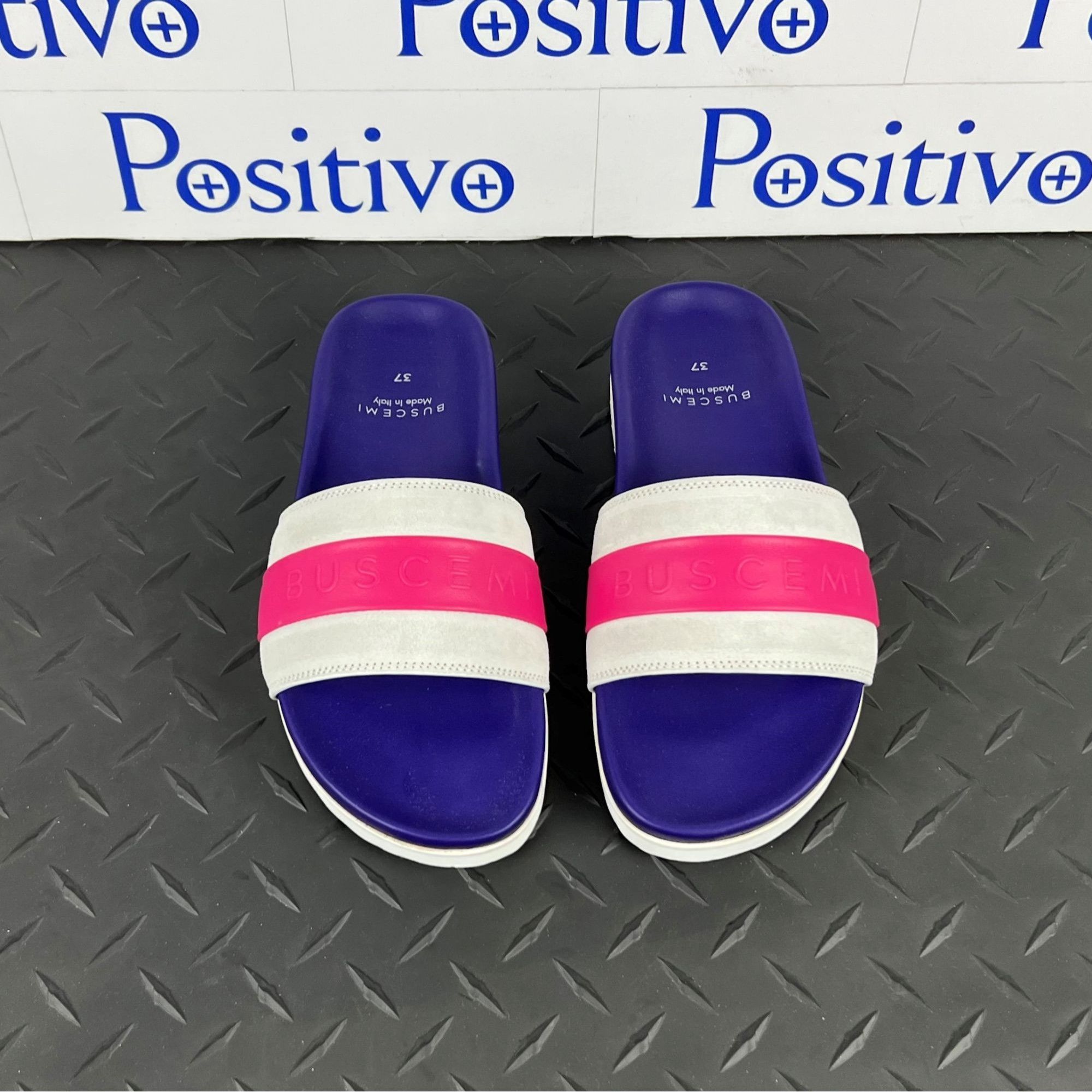 Buscemi Buscemi Slide Sport Purple Trio Leather Sandals US 7 EU 37 Size US 7 / IT 37 - 3 Thumbnail