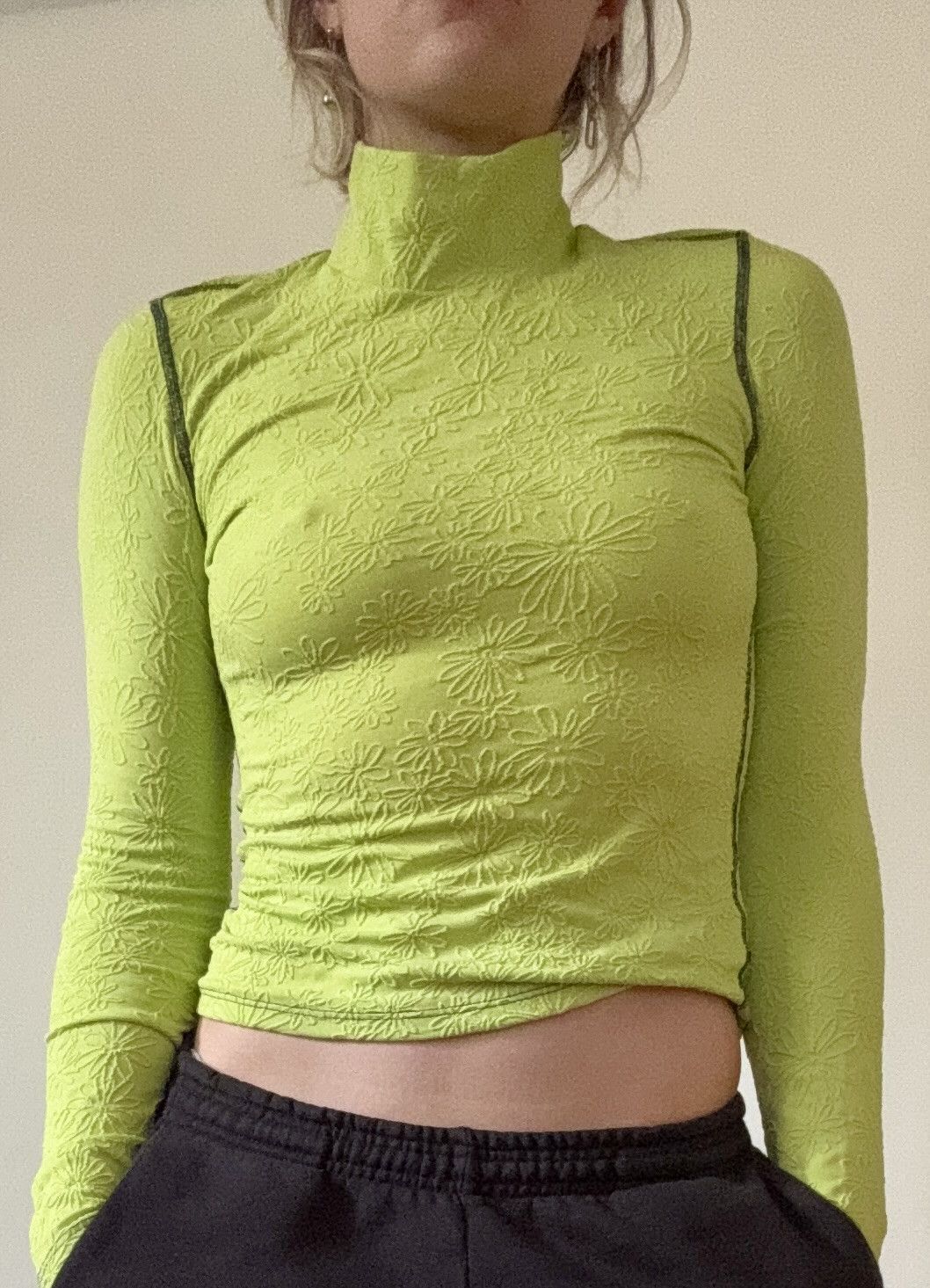 Eckhaus Latta Eckhaus Latta Floral Stretch Mock Neck Top Size S / US 4 / IT 40 - 3 Thumbnail