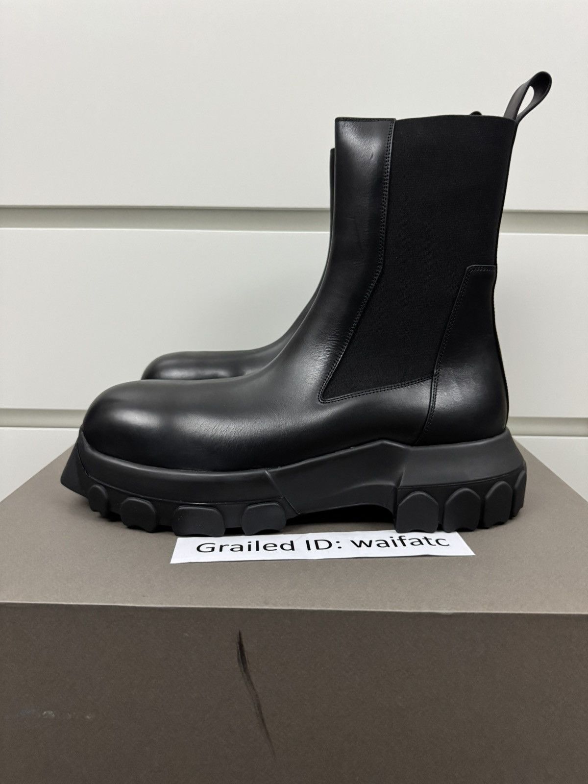 Rick Owens RICK OWENS LEATHER BLACK BOZO TRACTOR BOOTS Size US 11 / EU 44 - 3 Thumbnail
