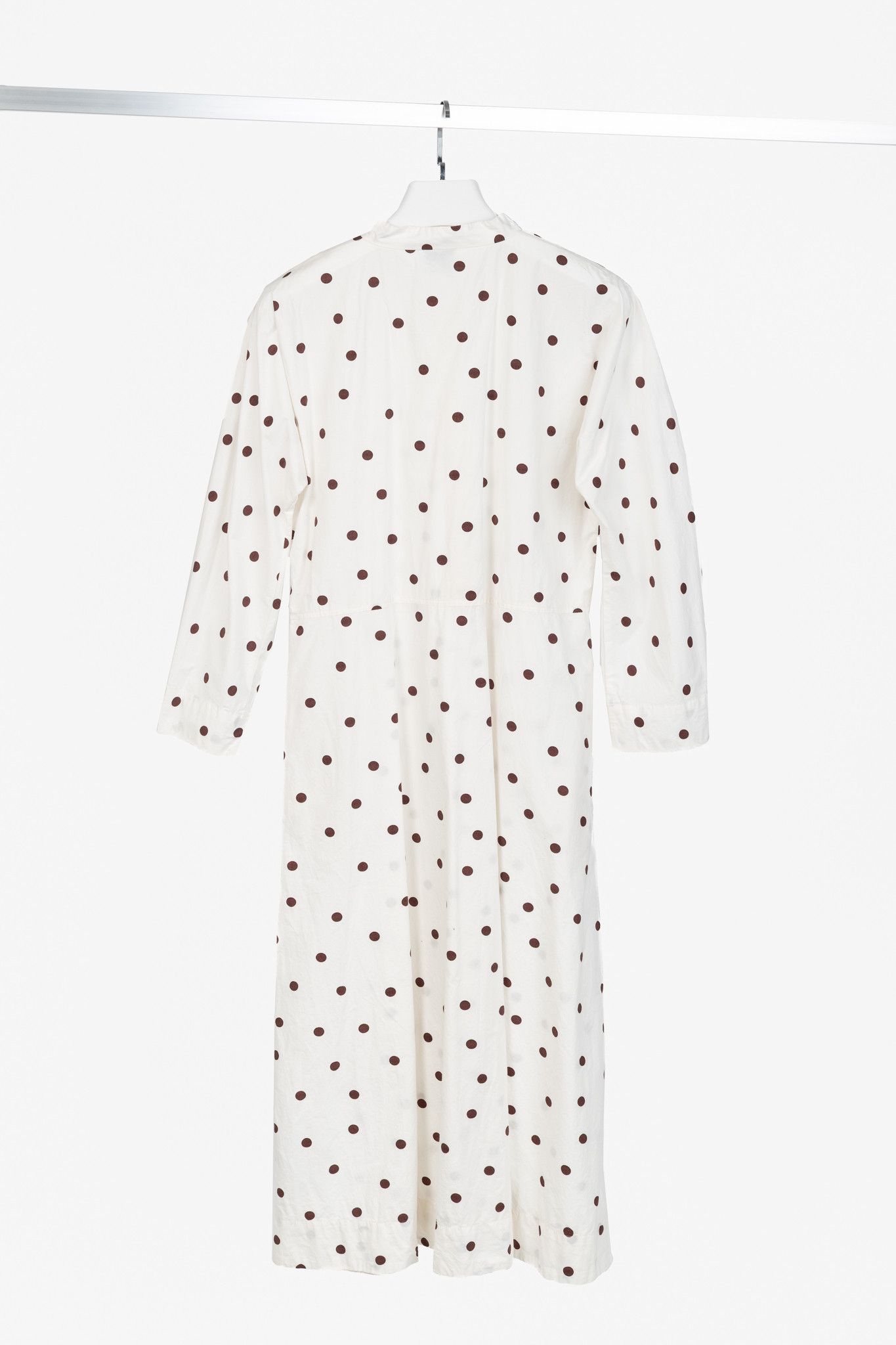 Ganni Ganni SS/20 White Polka-Dot Cotton-Poplin Midi Dress Size L / US 10 / IT 46 - 2 Thumbnail