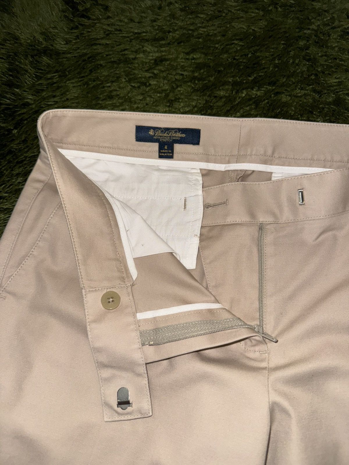 Brooks Brothers [4] Brooks Brothers Classic Fit Cotton Trouser Pants Beige Size US 31 - 3 Thumbnail