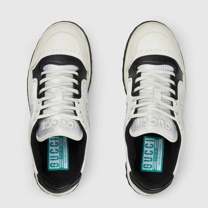 Gucci o1s1wg110425 MAC80 Low-Top Sneakers in White & Black Size US 15 / EU 48 - 5 Thumbnail