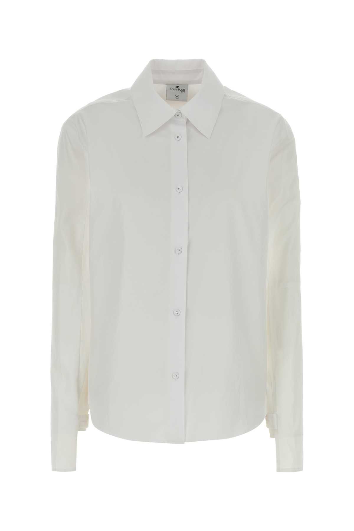 Courreges White Poplin Shirt Size XS / US 0-2 / IT 36-38 - 1 Thumbnail