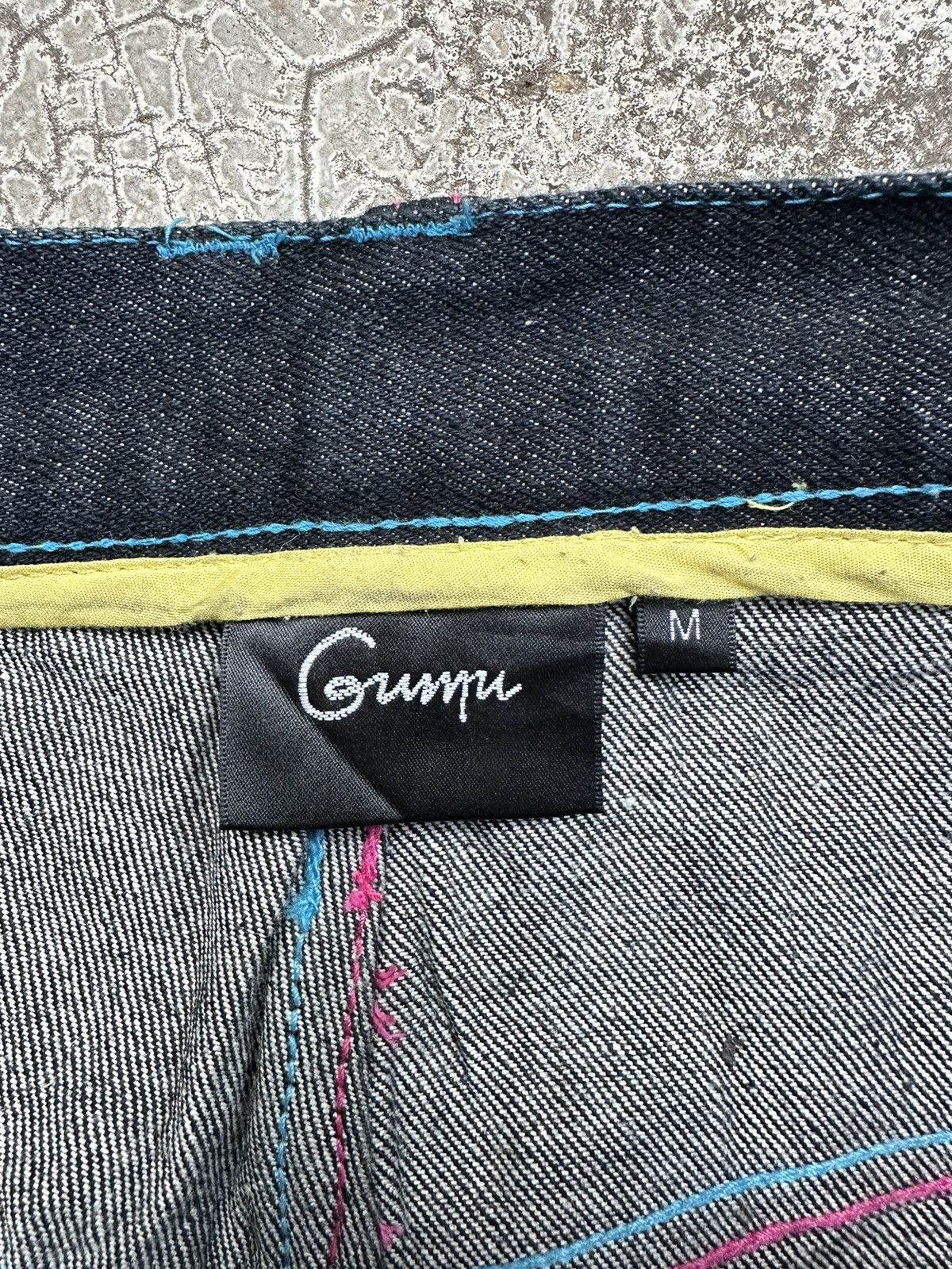 Japanese Brand Gumu Blue Indigo Printed Loose Denim W30 F61 Size US 30 / EU 46 - 9 Thumbnail