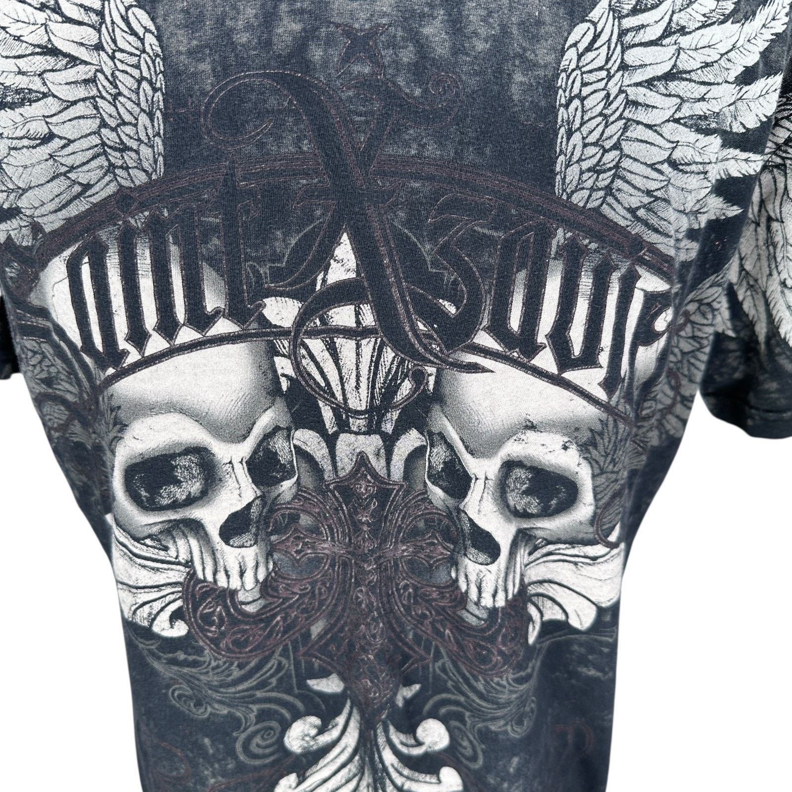Other AXR Xzavier T-Shirt Men Large Gray Skull & Wings Cotton Y2K Size US L / EU 52-54 / 3 - 4 Thumbnail