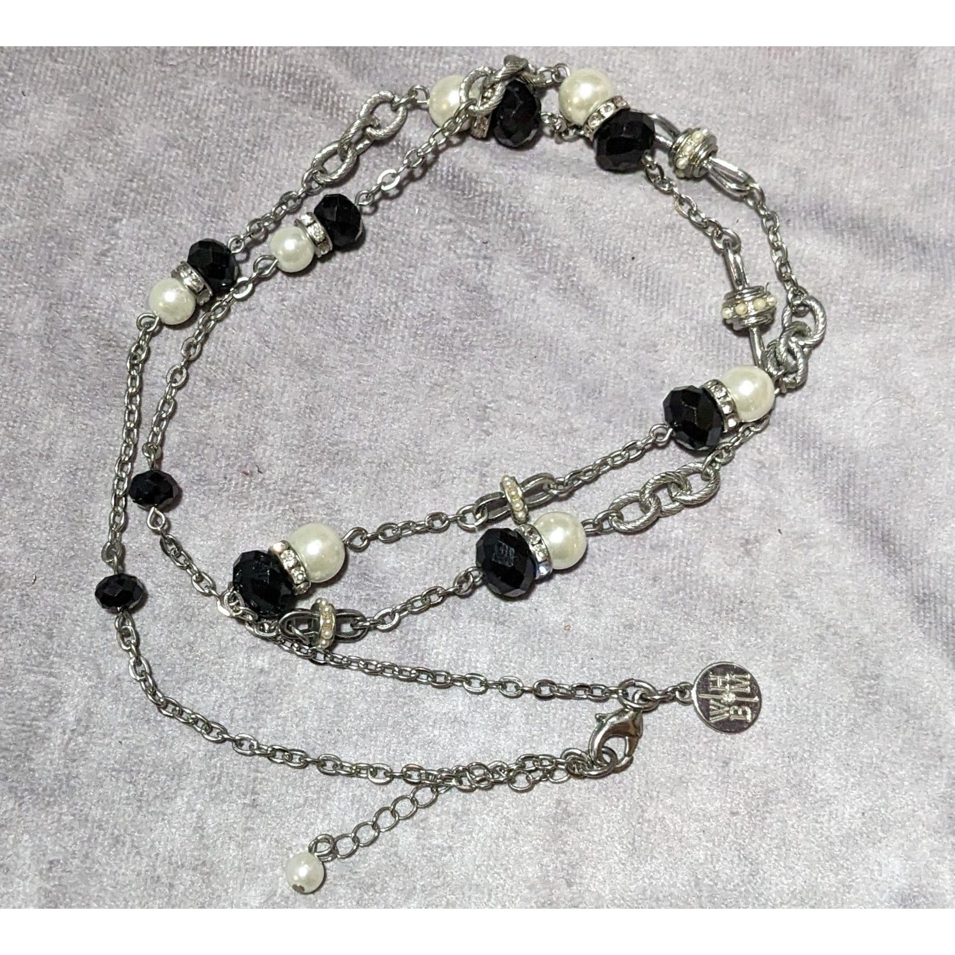 White House Black Market White House Black Market Pearl Black Glass Chain Necklace Size ONE SIZE - 10 Thumbnail
