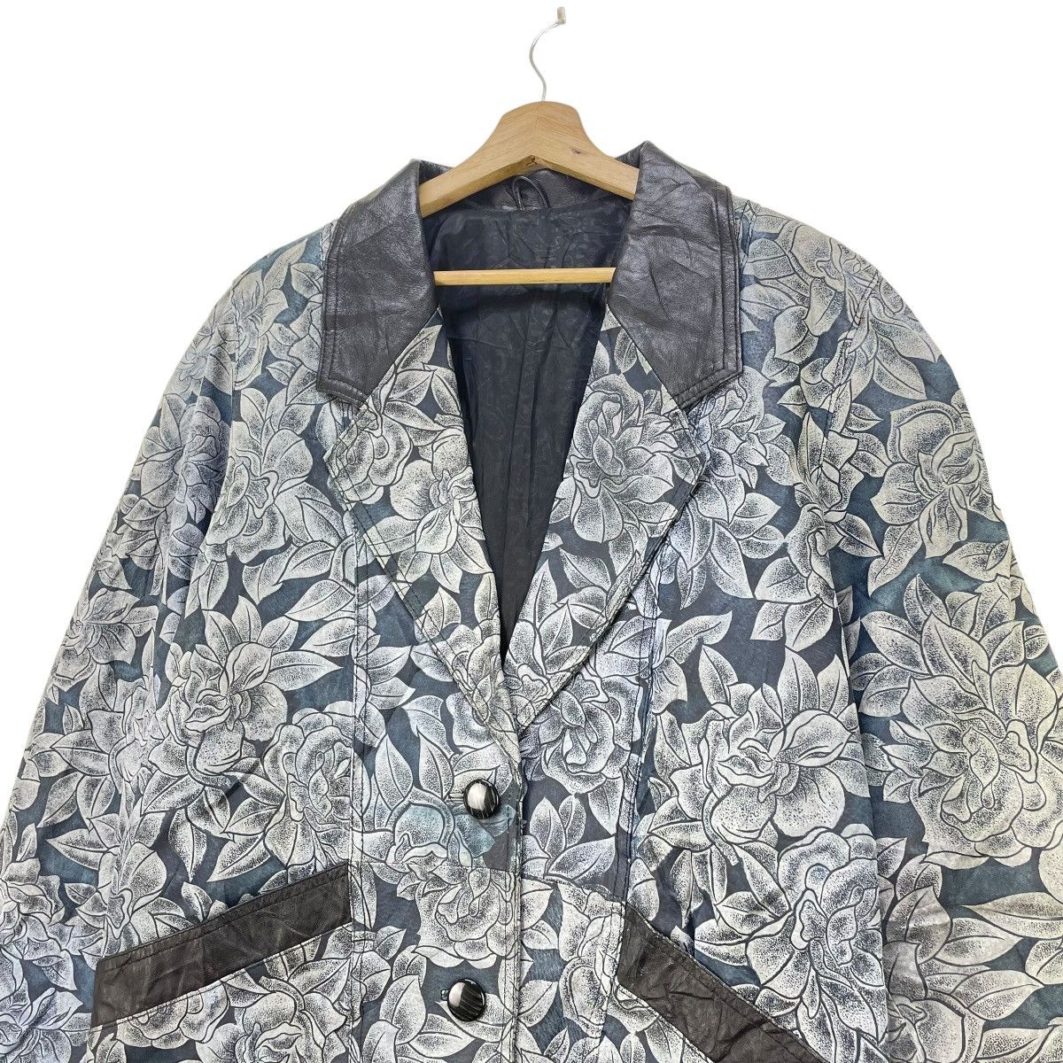Designer × Japanese Brand Vintage Leather Full Print Floral Jacket Size M / US 6-8 / IT 42-44 - 4 Thumbnail