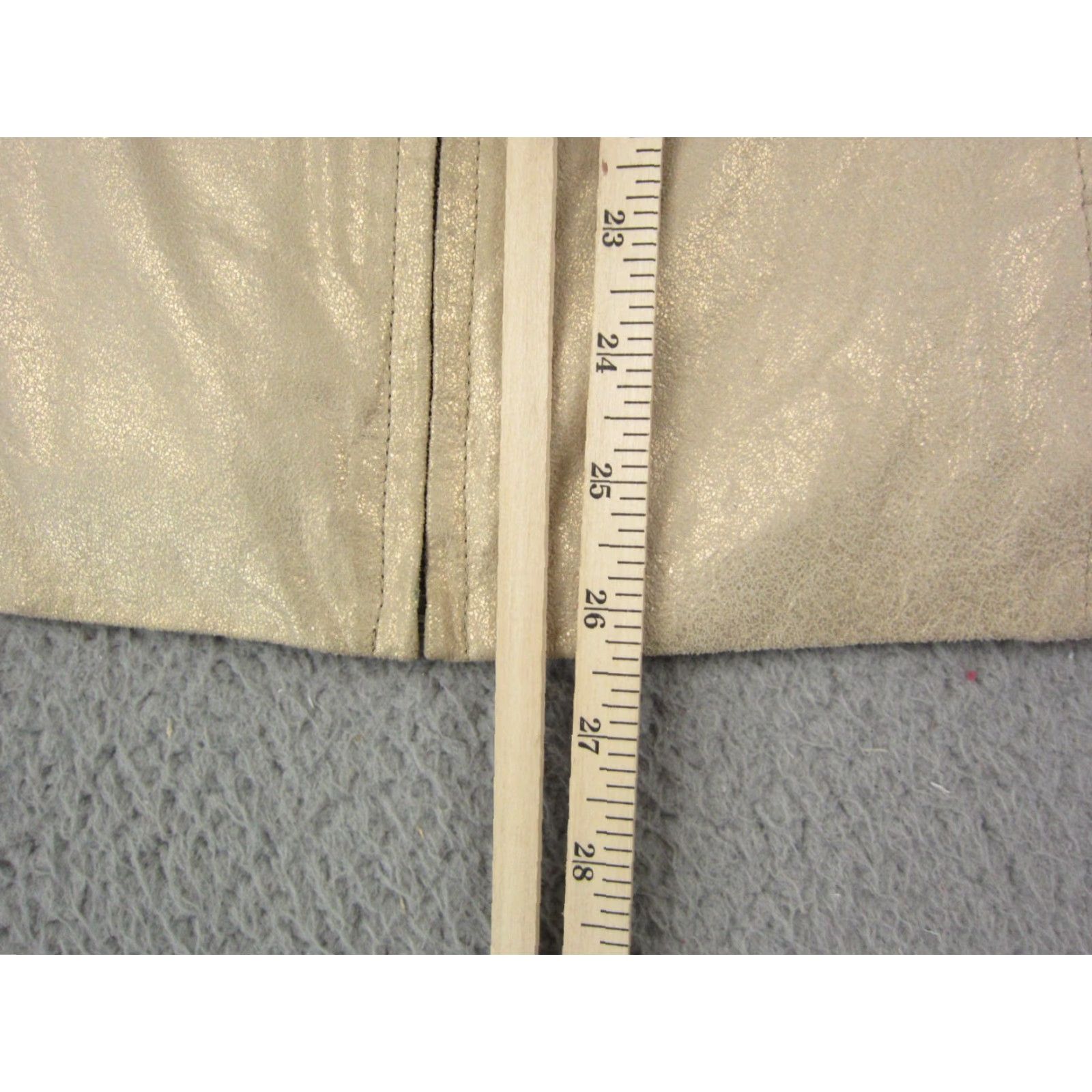 Preston & York VINTAGE Preston & York Leather Jacket Womens M Gold Metallic Shiny 90s Full Zip Classic 80s 90s Mens Womens Girls Boys Size M / US 6-8 / IT 42-44 - 6 Thumbnail