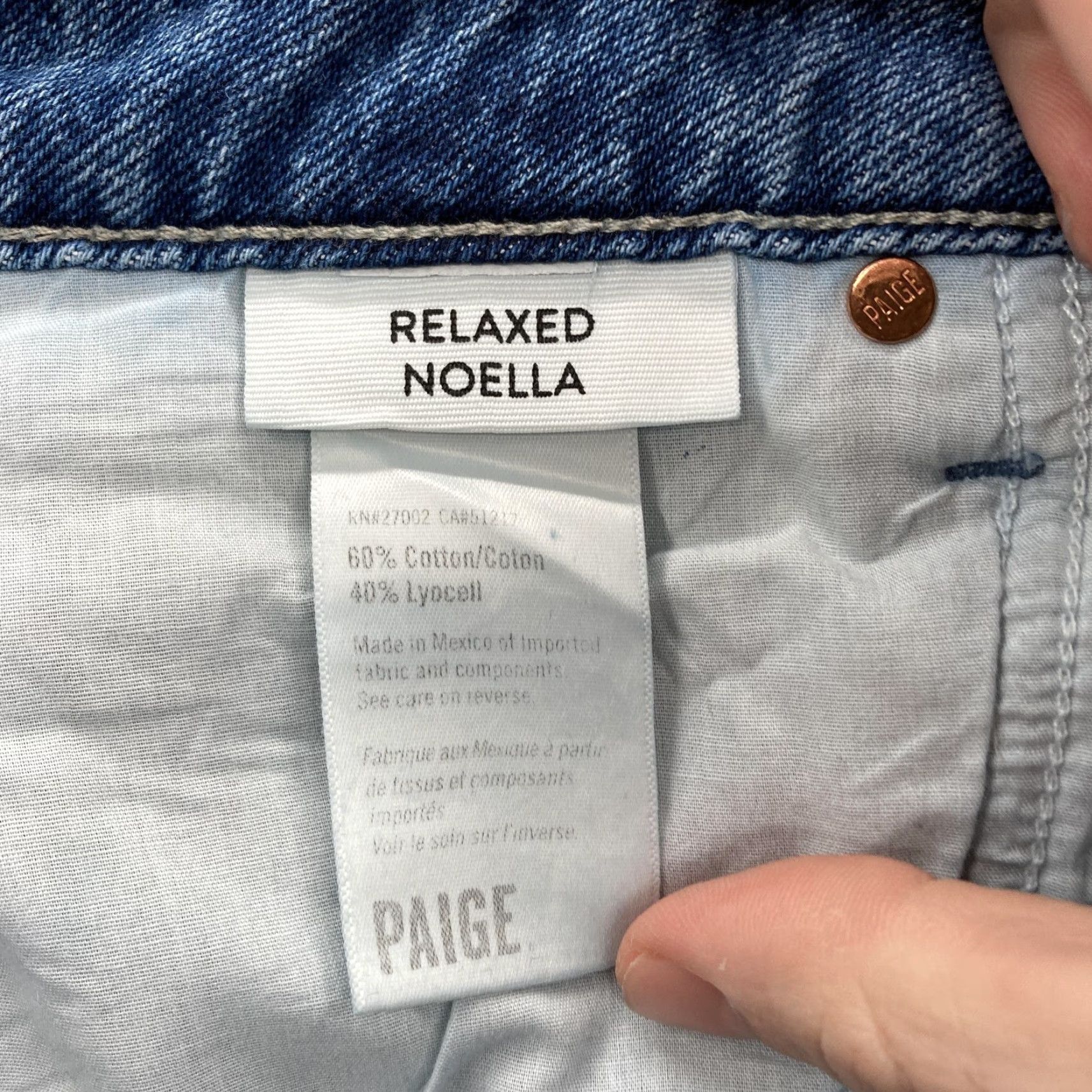 Paige Paige Jeans Womens 29 Blue Noella Relaxed Janae Distressed Baggy Straight Denim Jeans Mens Womens Size 29" - 5 Thumbnail