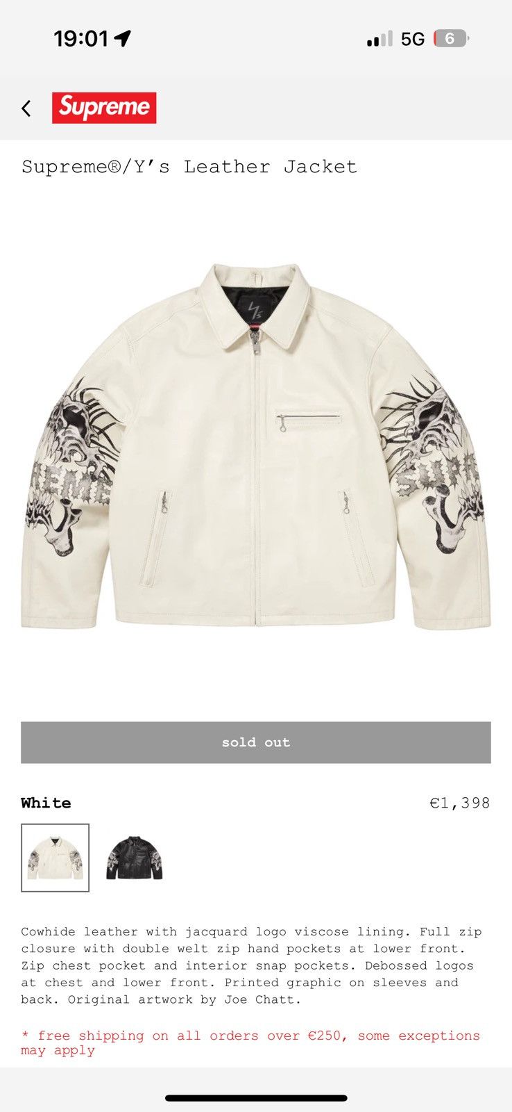 Supreme Supreme®/Y’s Leather Jacket Size US M / EU 48-50 / 2 - 1 Preview