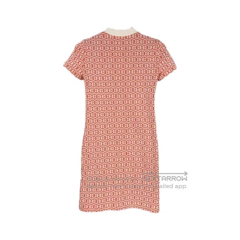 Hermes Hermes Orange Full Logo Short-sleeve Knit Dress Size XXS / US 00 / IT 34 - 2 Thumbnail