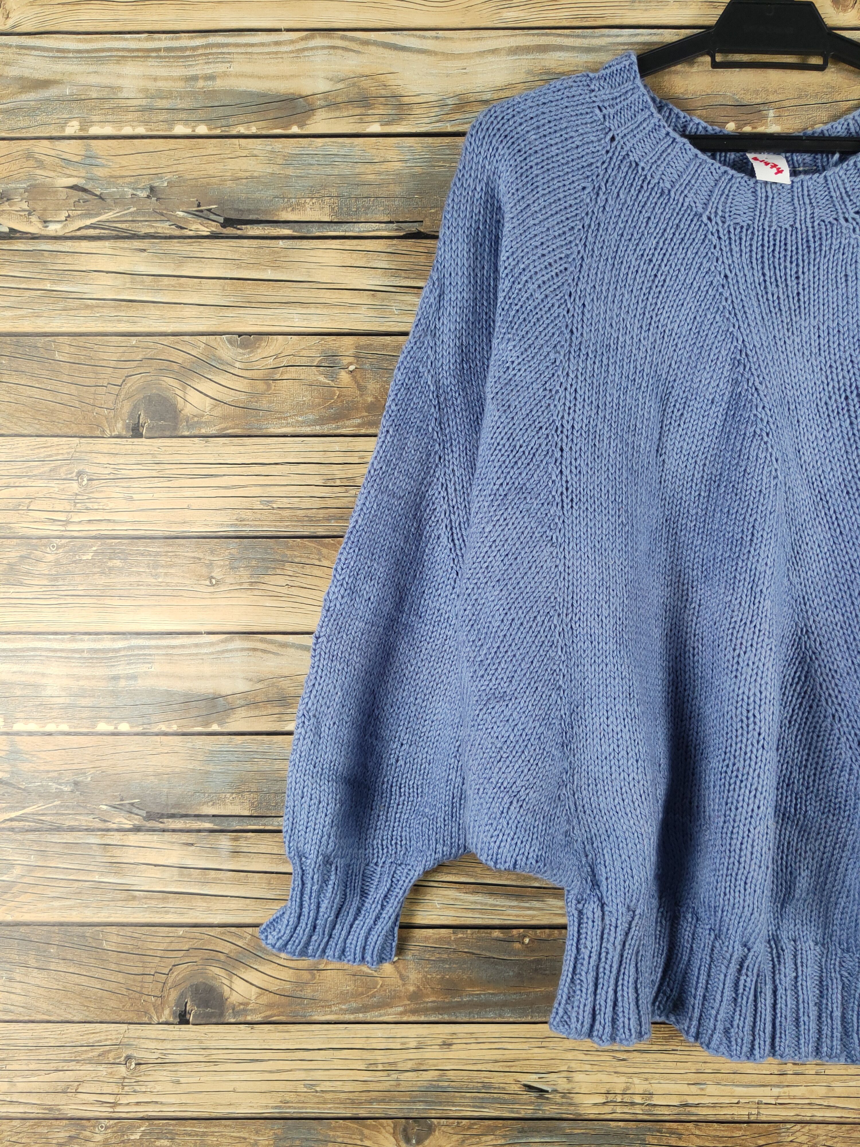 Homespun Knitwear × Japanese Brand × Vintage Japanese Brand Blue Knitwear Sweatshirts #W1474 Size L / US 10 / IT 46 - 3 Thumbnail