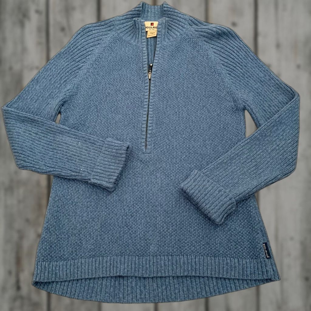 Vintage VINTAGE Woolrich Half Zip Sweater Womens XS Blueberry Blue Ribbed Ramie/Cotton Pullover Size XS / US 0-2 / IT 36-38 - 1 Thumbnail