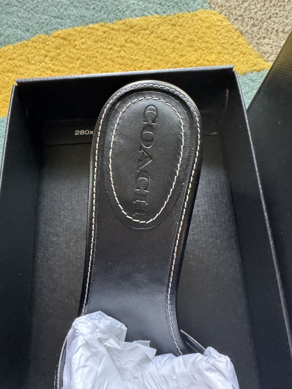 Coach Margot Leather Sandal size 8 Black