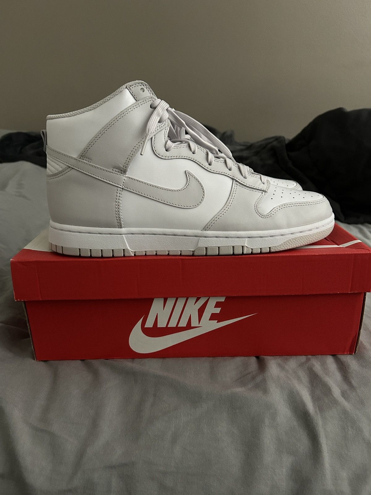 Nike Nike Dunk Hi Retro White/Vast Grey-White Size US 11.5 / EU 44-45 - 1 Thumbnail
