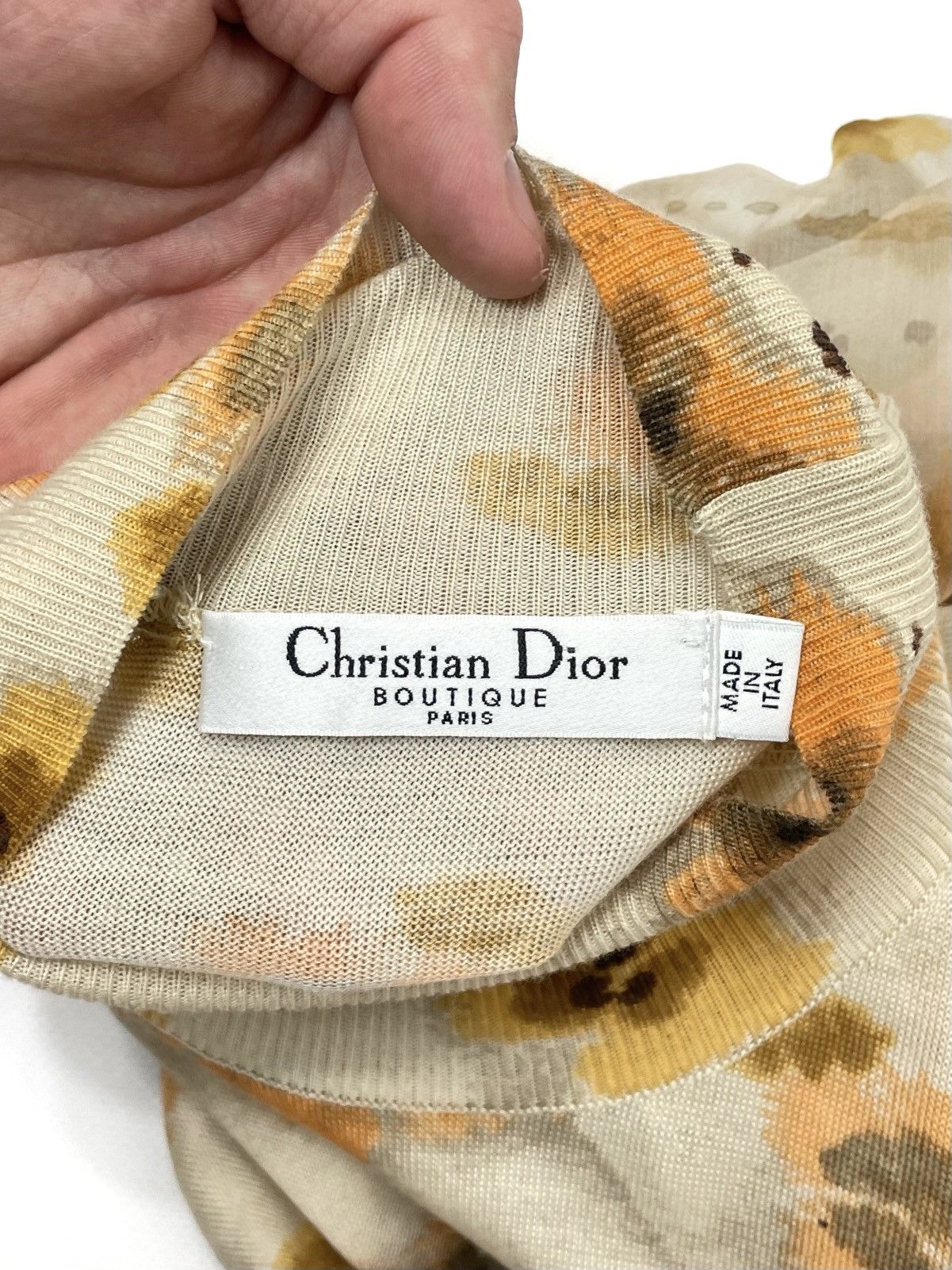 Dior Christian Dior by John Galliano Floral Knit Top - Size FR 38 Size S / US 4 / IT 40 - 10 Thumbnail