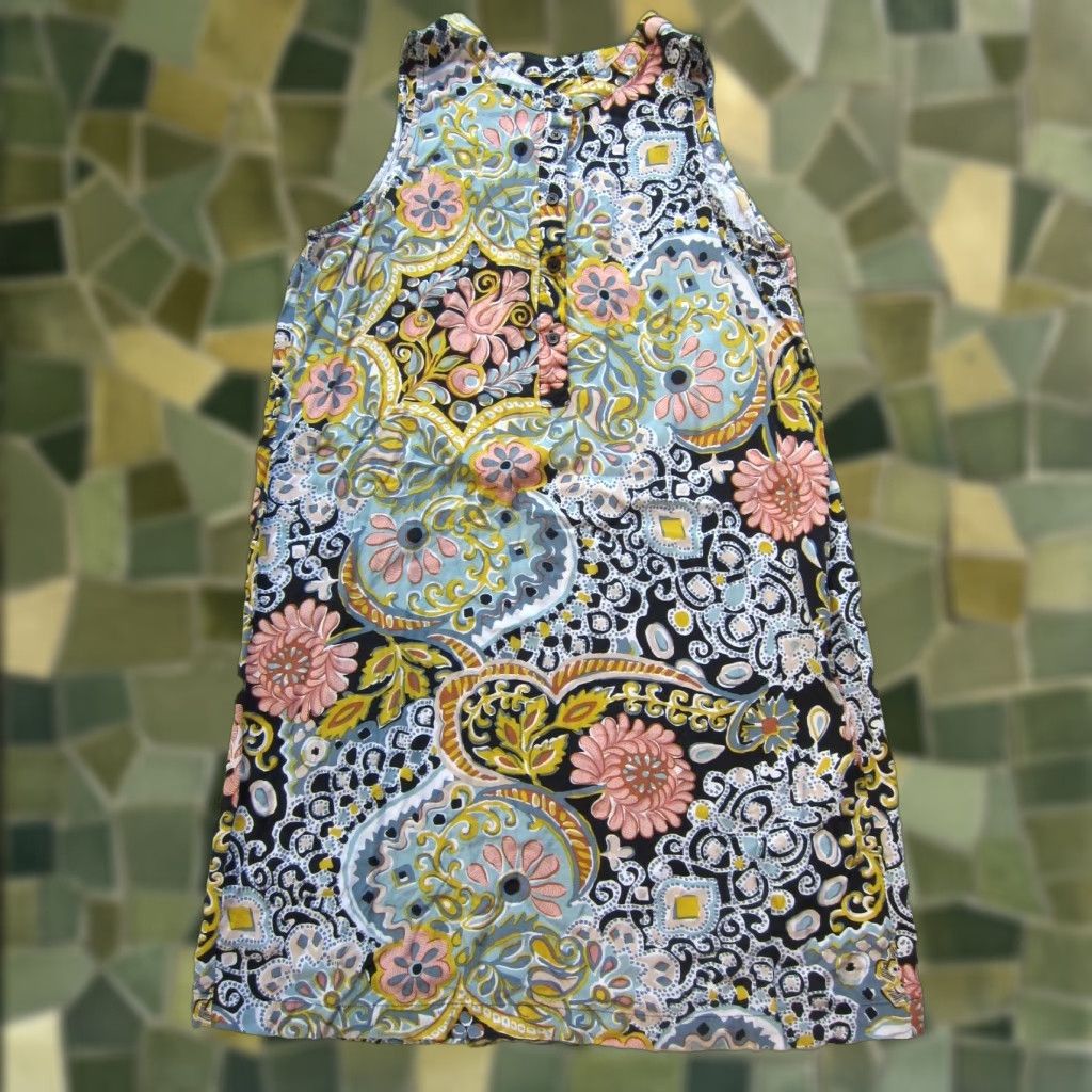 Loft VINTAGE Ann Taylor Loft 100% Rayon Pink Floral Tunic Tank Sun Dress SP Size S / US 4 / IT 40 - 1 Thumbnail