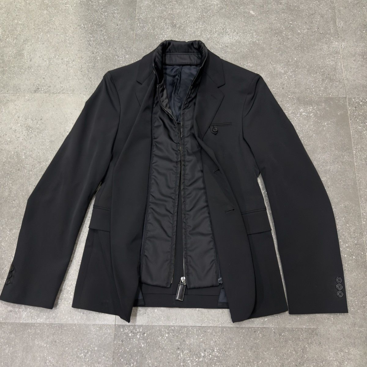 Designer × Prada Prada Single Breasted Double Lined Nylon Suit Blazer Size 44R - 24 Thumbnail
