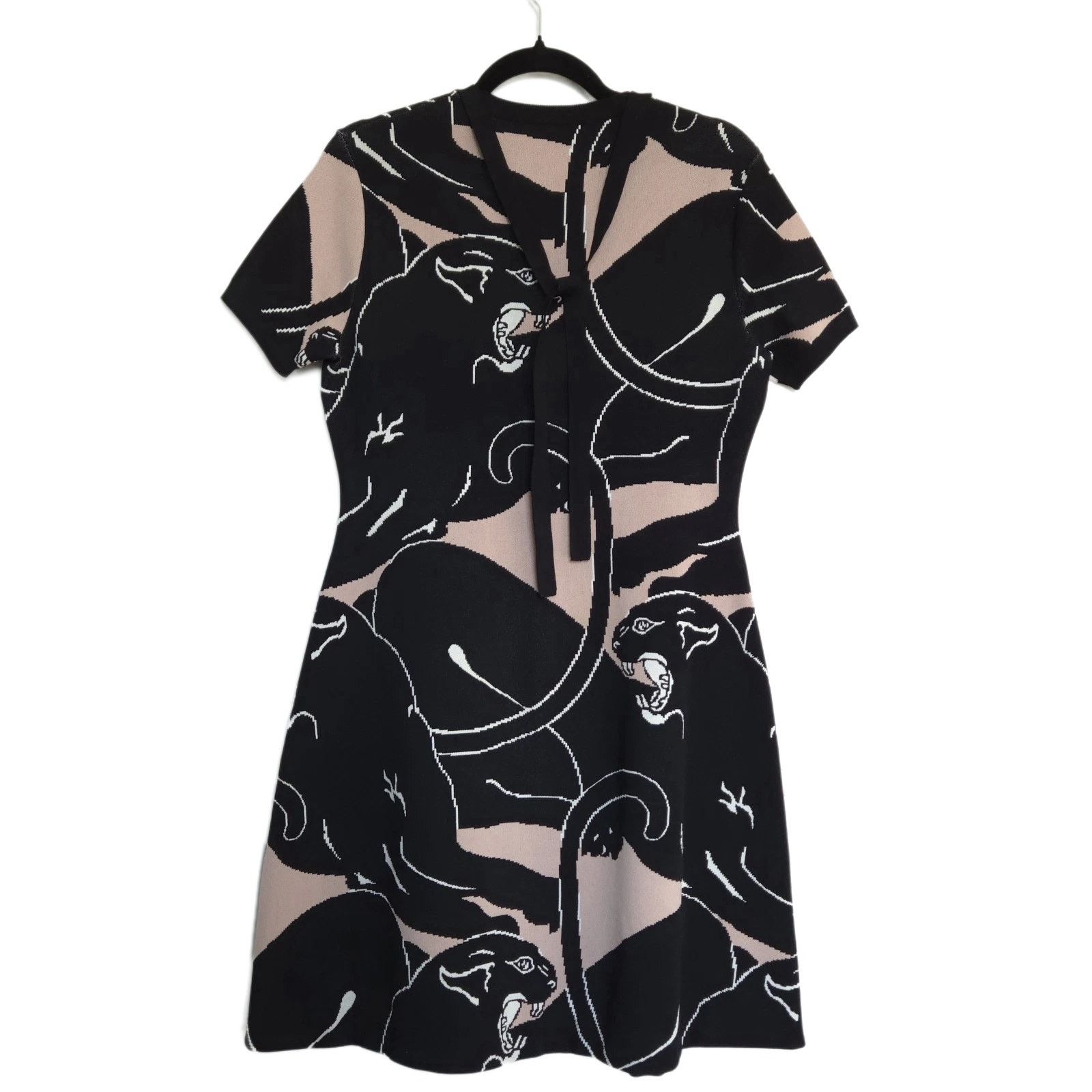 Valentino Valentino Pink Knit Panther Knee-Length Dress, IT 36 Size XS / US 0-2 / IT 36-38 - 2 Thumbnail