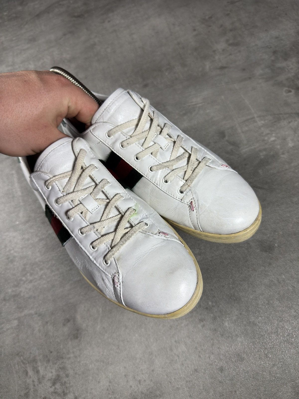 Gucci Gucci Ace Web Stripe Sneakers – White Size US 7 / EU 40 - 4 Thumbnail