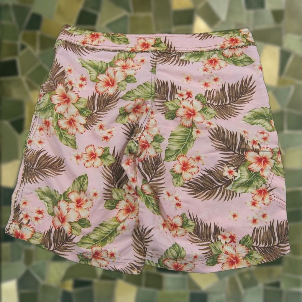 Pinko Pink Sands 100% Nylon Pink Hawaiian Floral Swim Beach Short Junior 11 M Womens Pink Floral Hawaiian 34" waist Array Size 24" / US 00 / IT 34 - 1 Thumbnail