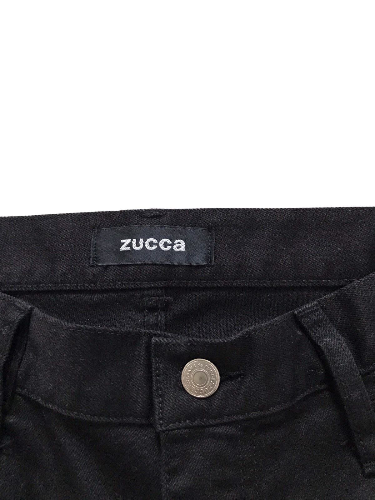 Zucca Zucca Dropped Crotch Black Denim Shorts Size US 30 / EU 46 - 5 Thumbnail