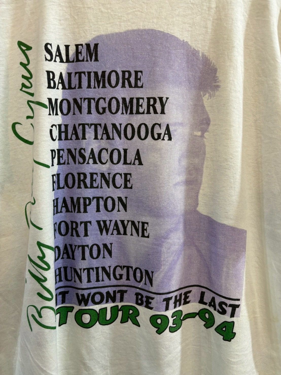 Band Tees Billy Ray tour 1993 Size US L / EU 52-54 / 3 - 4 Thumbnail
