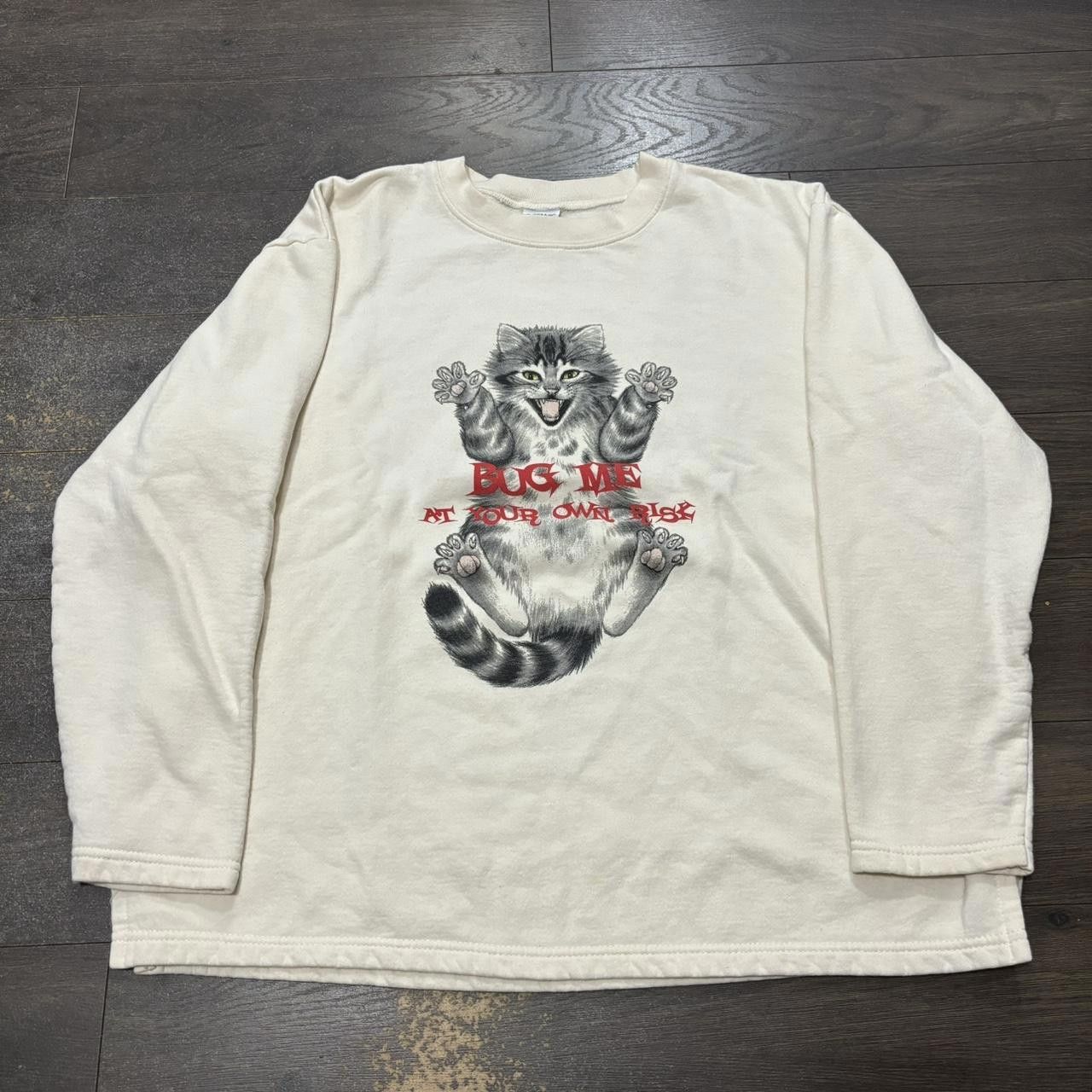 Designer vintage bug me at your own risk cat crewneck sweatshirt XL Size US XL / EU 56 / 4 - 3 Thumbnail