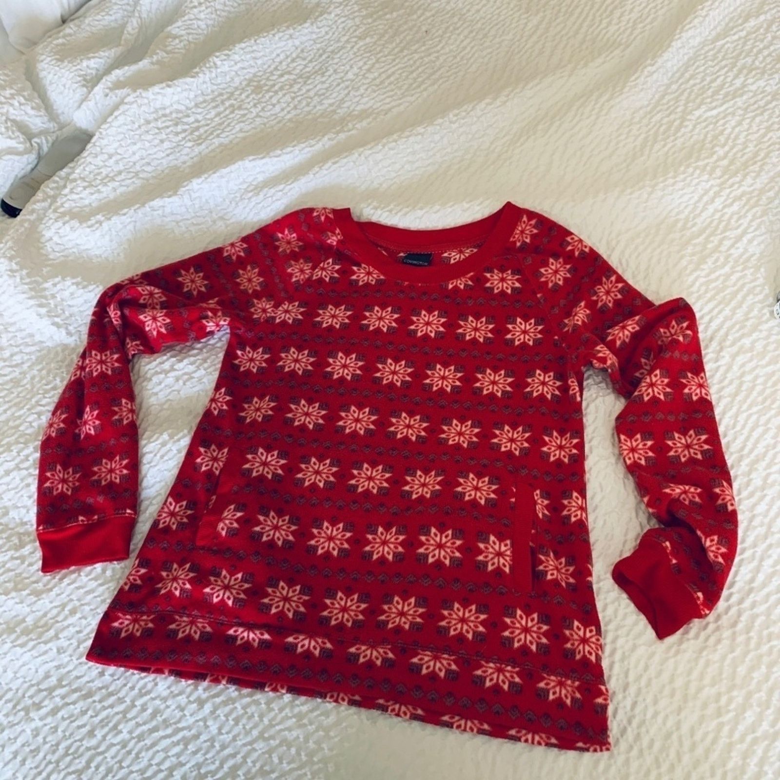Covington Red & White Snowflake Ugly Christmas Sweater Front Pockets S Size S / US 4 / IT 40 - 6 Thumbnail