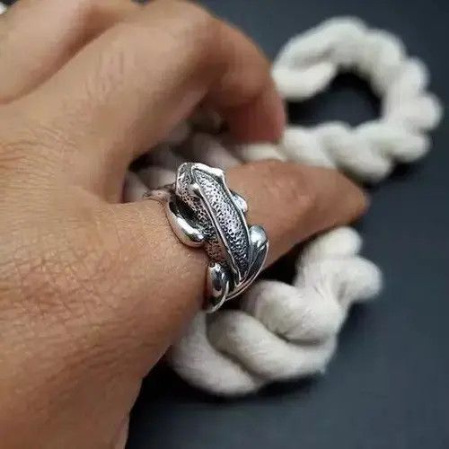 Japanese Brand Frog Ring Wavy Hippie Peace Jewelry Love Animals Size ONE SIZE - 2 Thumbnail