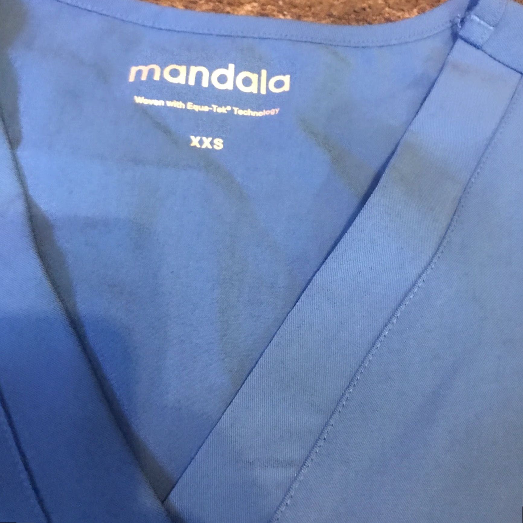 Vintage Mandala Scrub Top Shirt One Pocket Short Sleeve Xxs Royal Blue Women Size XXS / US 00 / IT 34 - 3 Thumbnail