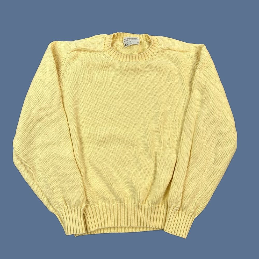Vintage VINTAGE Lord Jeff Sweater Mens M Yellow Cotton Knit Crewneck Pullover USA Size US M / EU 48-50 / 2 - 1 Thumbnail