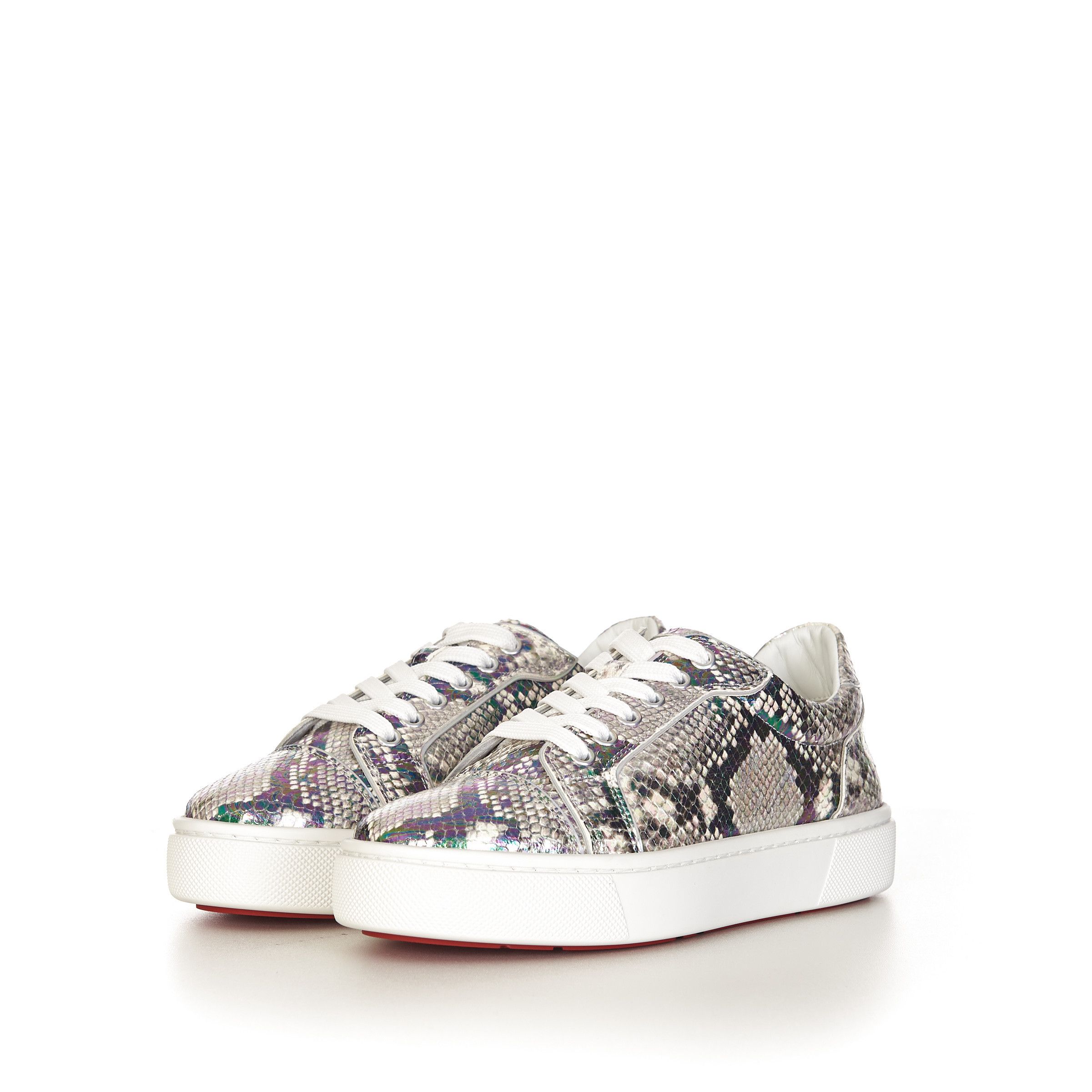 Christian Louboutin Lowtop Sneakers Vieirissima In Roccia Snakeskin Leather Size US 5 / IT 35 - 3 Thumbnail
