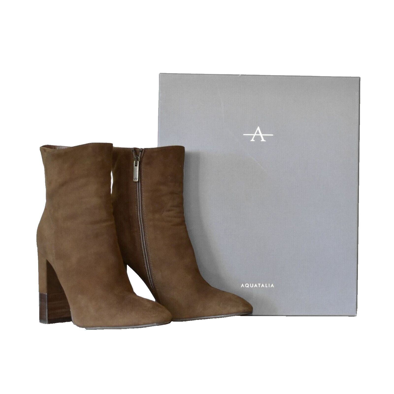 Aquatalia AQUATALIA Erika Suede Caramel Weatherproof Ankle Boots Sz 10 Size US 10 / IT 40 - 2 Thumbnail