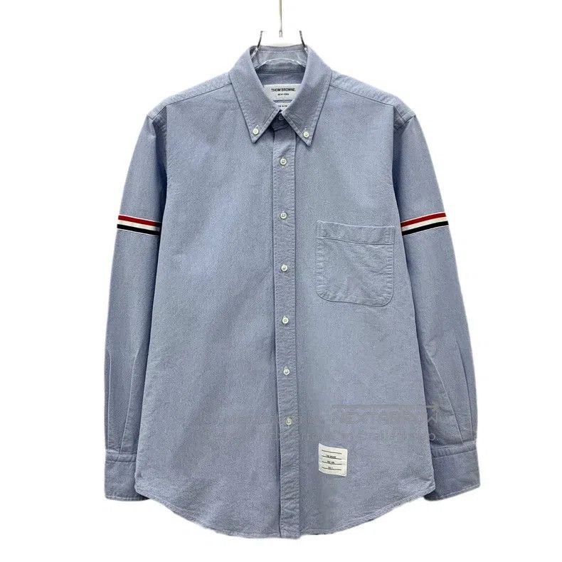 Thom Browne Thom Browne Blue double-sleeved cotton shirt Size US M / EU 48-50 / 2 - 1 Thumbnail