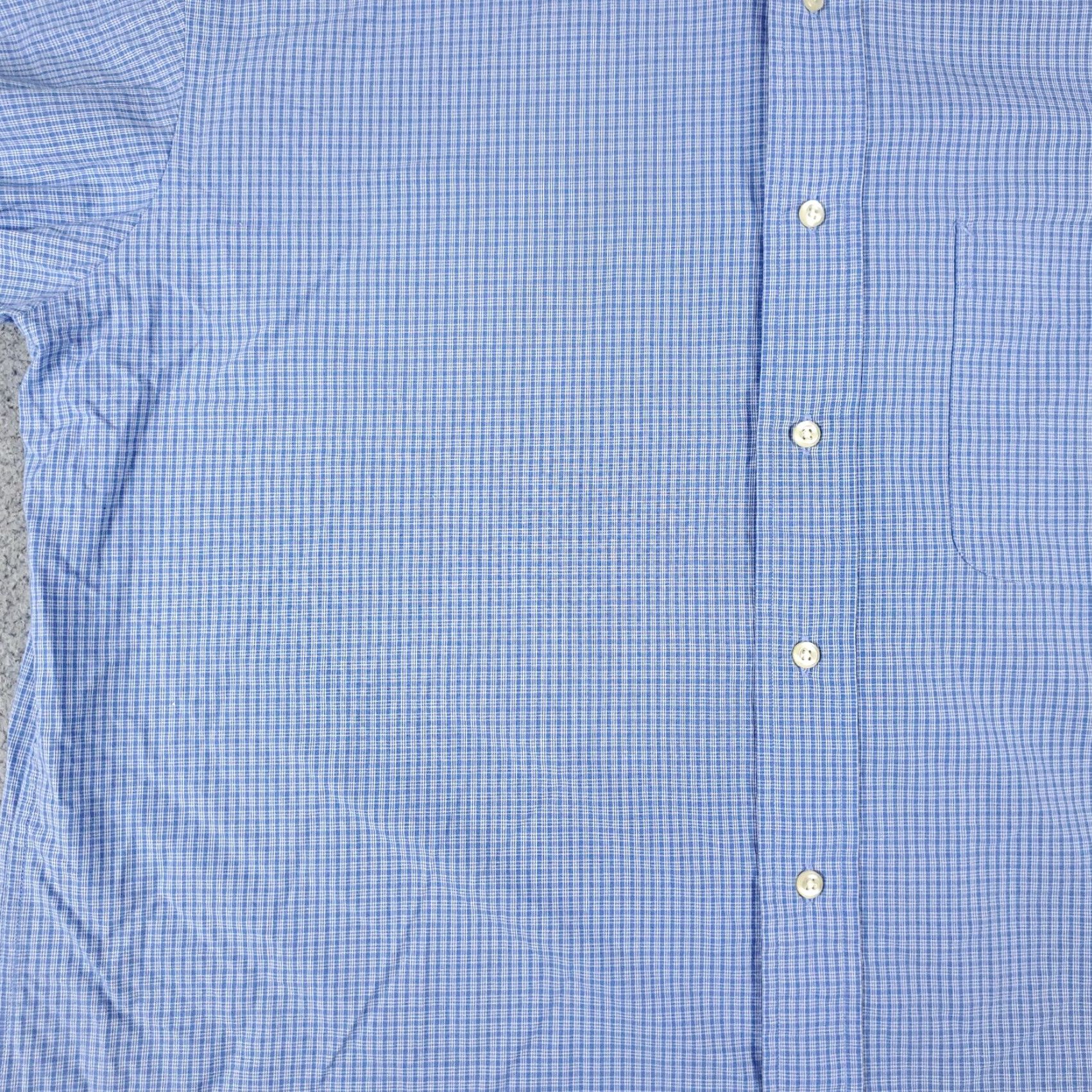 Tommy Hilfiger Tommy Hilfiger Dress Shirt Mens 16 Blue Check Button Up Long Sleeve Casual Size 42R - 3 Thumbnail