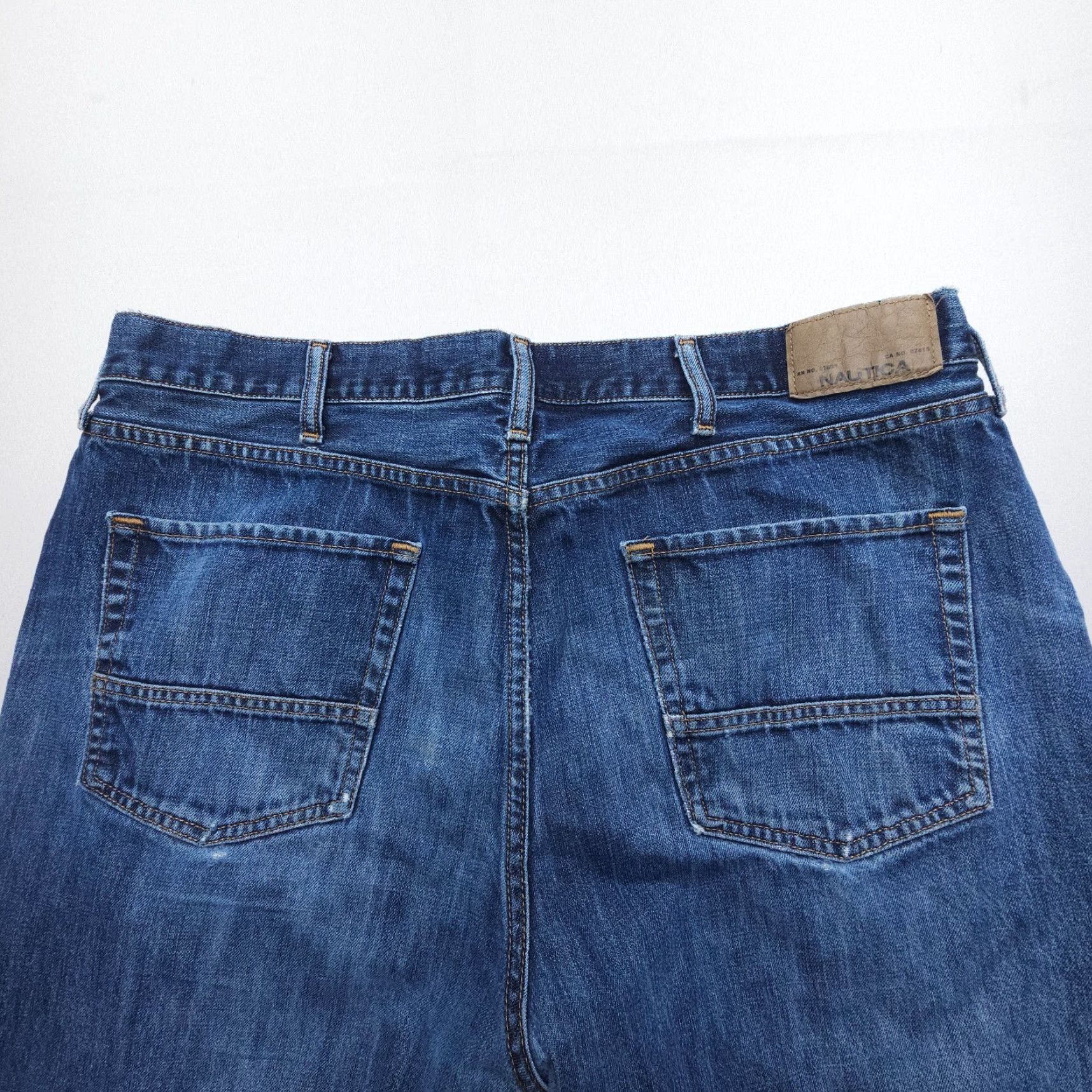 Nautica Vtg Nautica Straight Jeans Mens 40 x 32 Dark Wash Distressed 2000's Denim Size US 40 / EU 56 - 3 Thumbnail