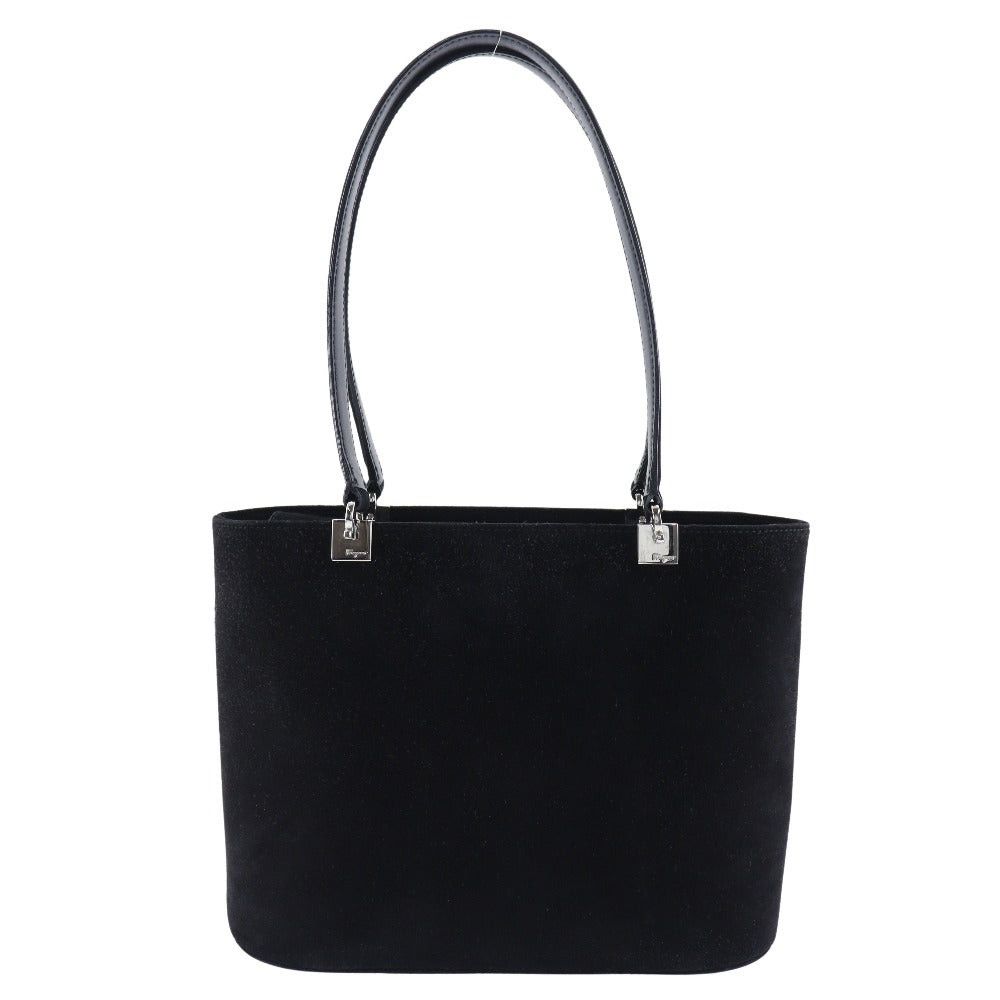 Salvatore Ferragamo Gancini Black Suede Handbag (Pre-Owned) Size ONE SIZE - 1 Thumbnail