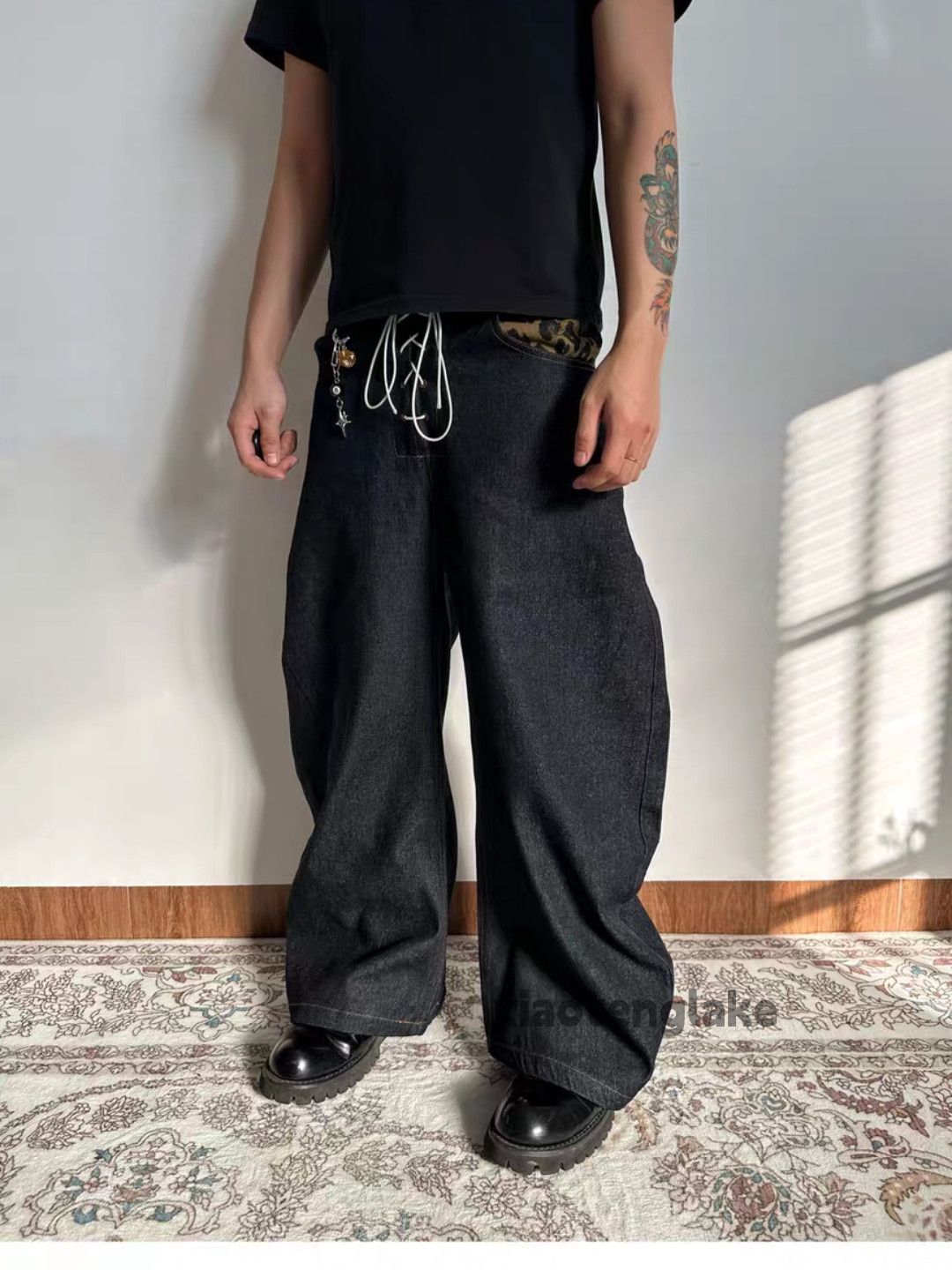 Jean ltx vintage loose baggy wide Leg pattern festival jeans Size US 28 / EU 44 - 7 Thumbnail