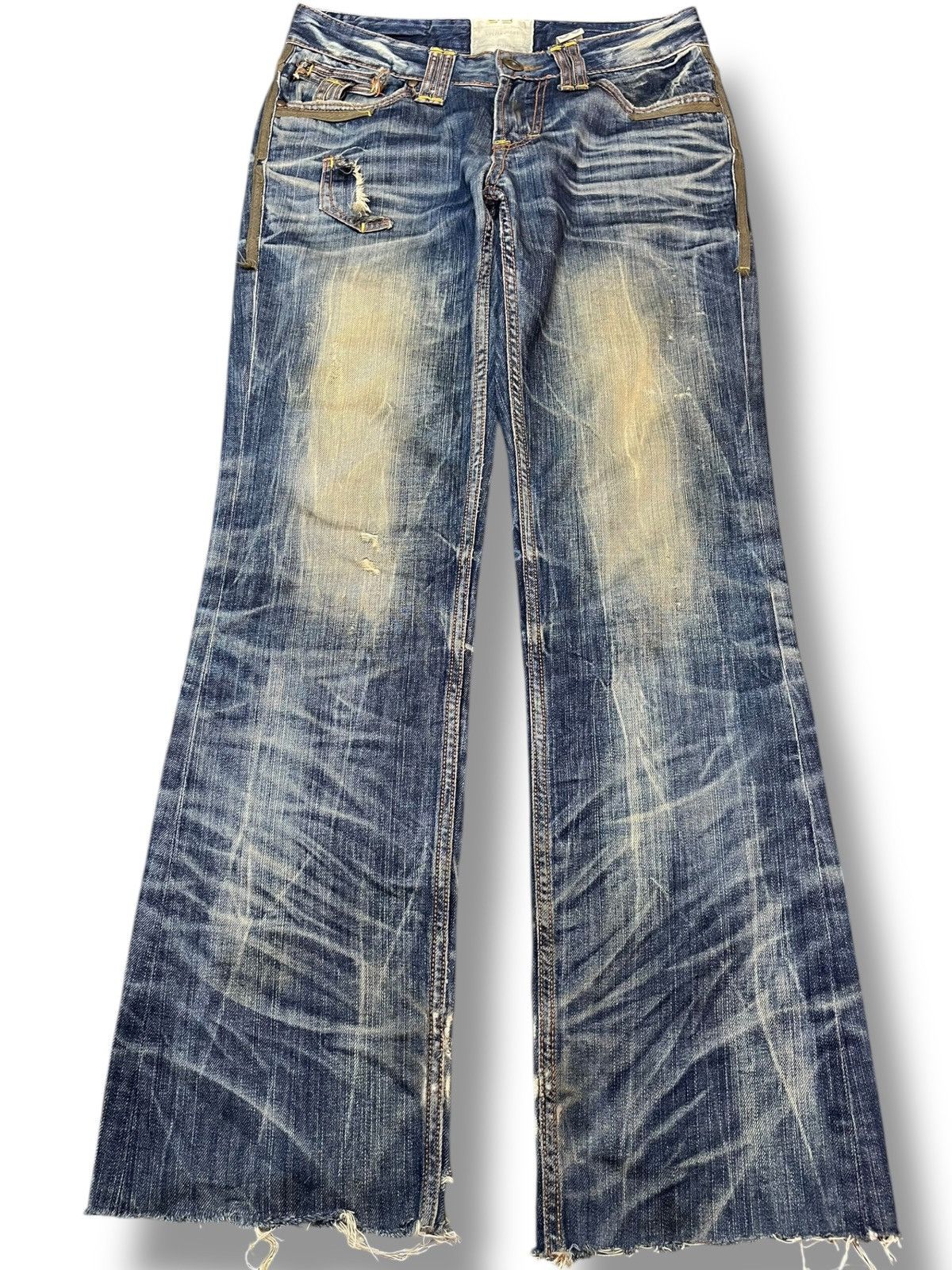 Beauty Beast × If Six Was Nine Vintage Lolita Whiskers Mudwash Distressed Denim Size US 31 - 1 Thumbnail