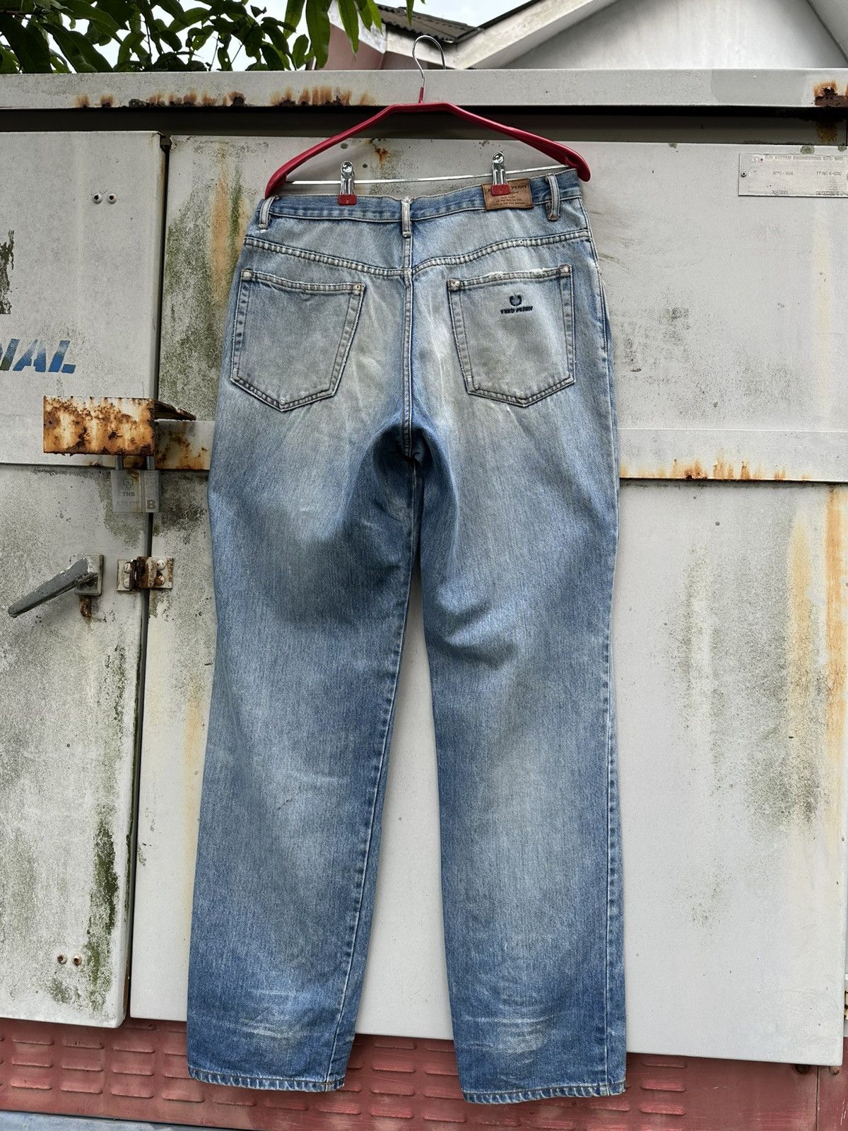 Fred Perry 👹Vintage Fred Perry Distressed Pocket Baggy Denim Size US 31 - 10 Thumbnail