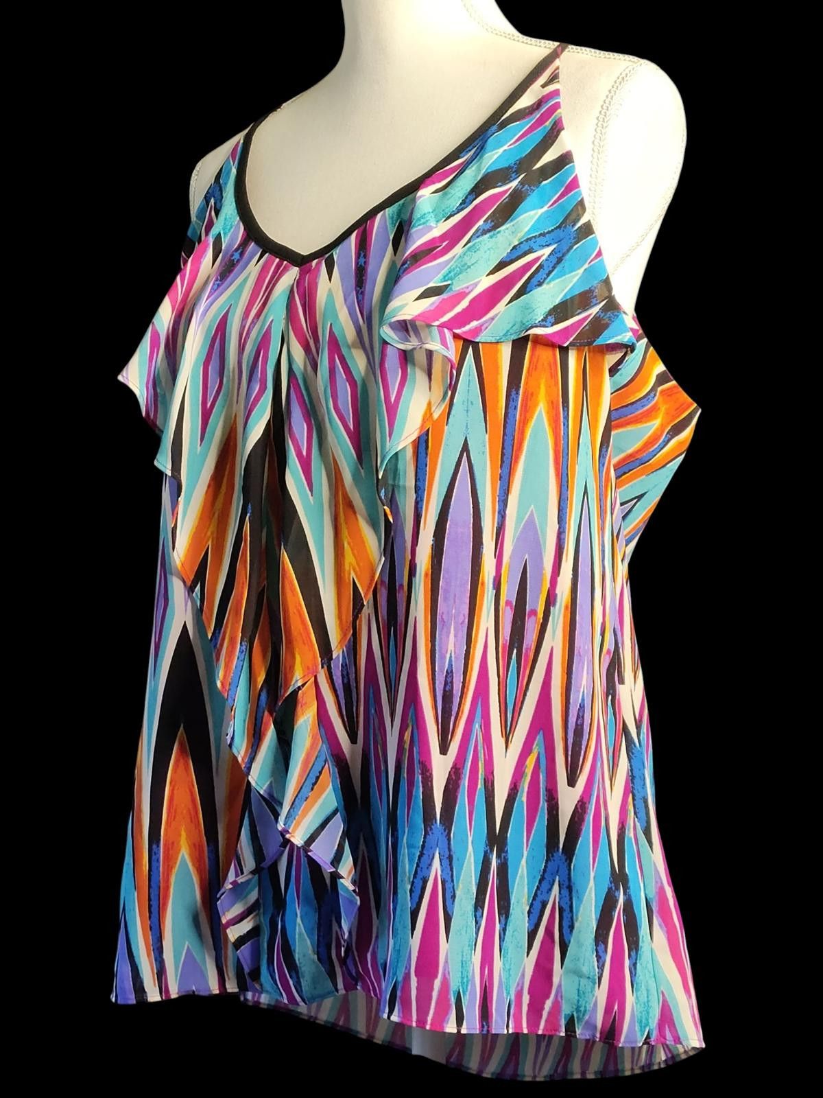Other Nicole Miller Colorful Geometric Pattern Women's Tank Top Size L / US 10 / IT 46 - 5 Thumbnail