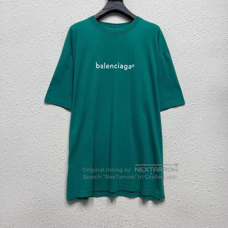 Balenciaga Balenciaga Teal Mailbox Logo Short Sleeve Size US M / EU 48-50 / 2 - 1 Thumbnail